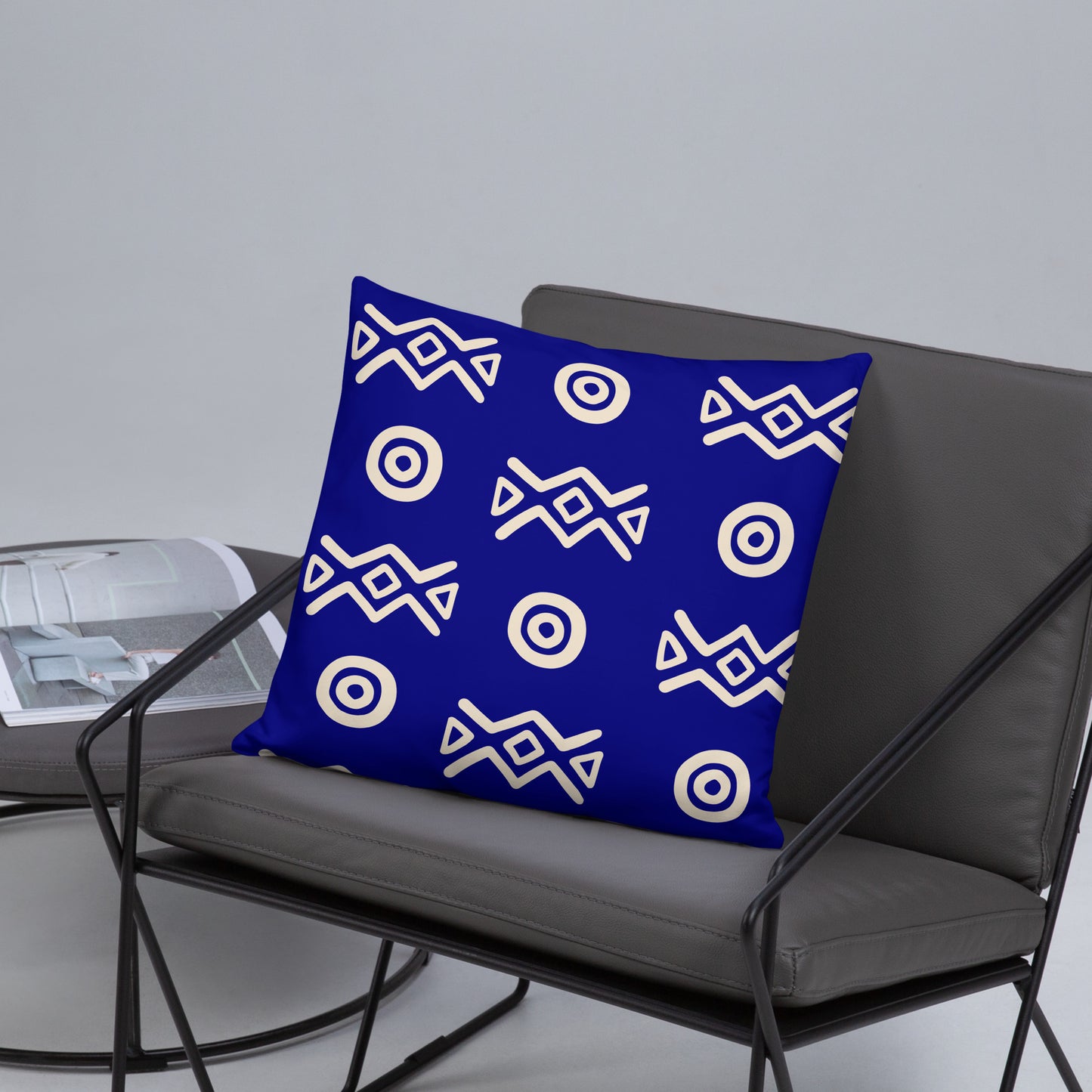 Savanna Indigo Throw Pillow (22x22, 18x18, Lumbar 20x12)