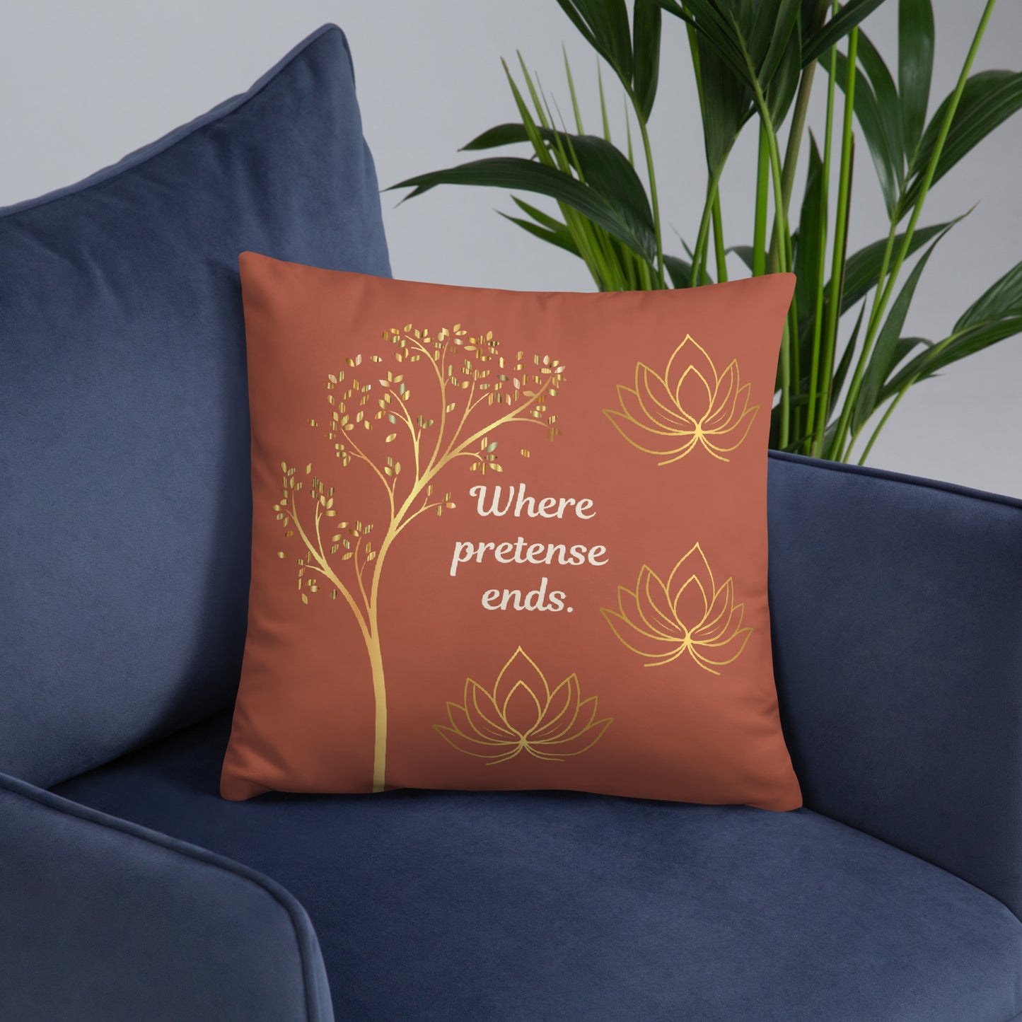 Where Peace Begins Inspirational Quote Throw Pillow – Decorative Accent Cushion
