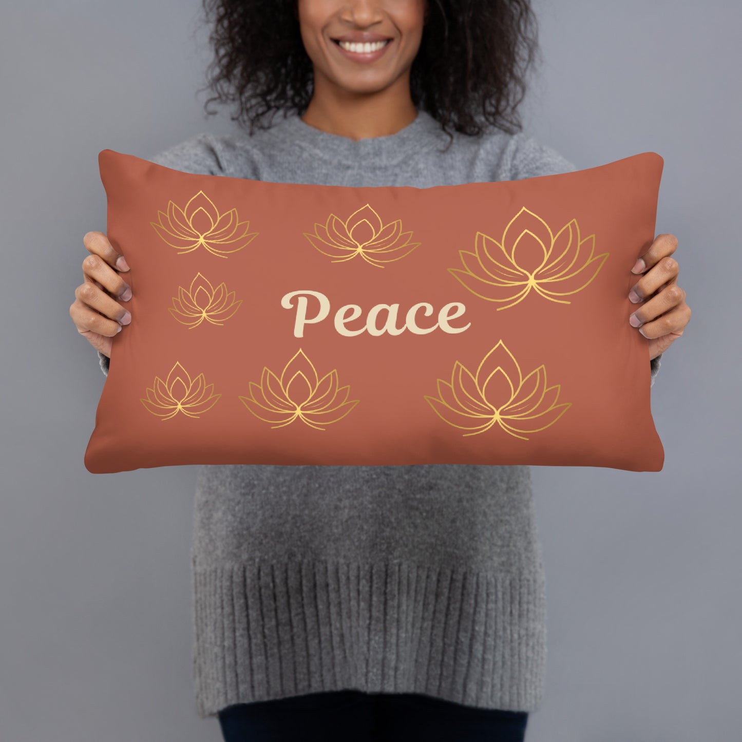 Where Peace Begins Inspirational Quote Throw Pillow – Decorative Accent Cushion