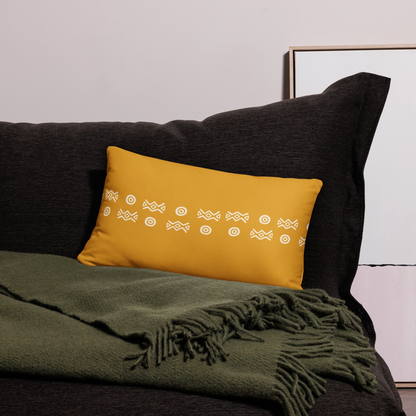 Savanna Gold African Pattern Throw Pillows | 22x22, 18x18 & Lumbar