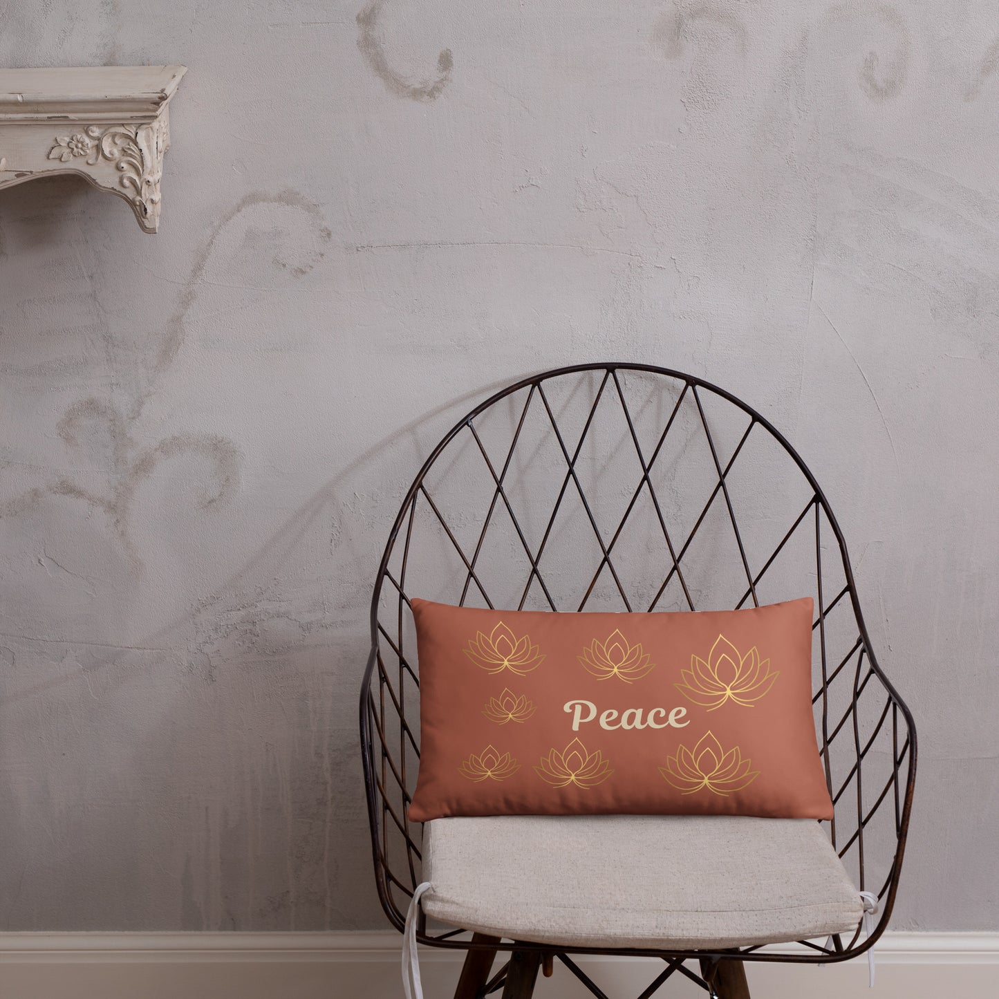 Where Peace Begins Inspirational Quote Throw Pillow – Decorative Accent Cushion