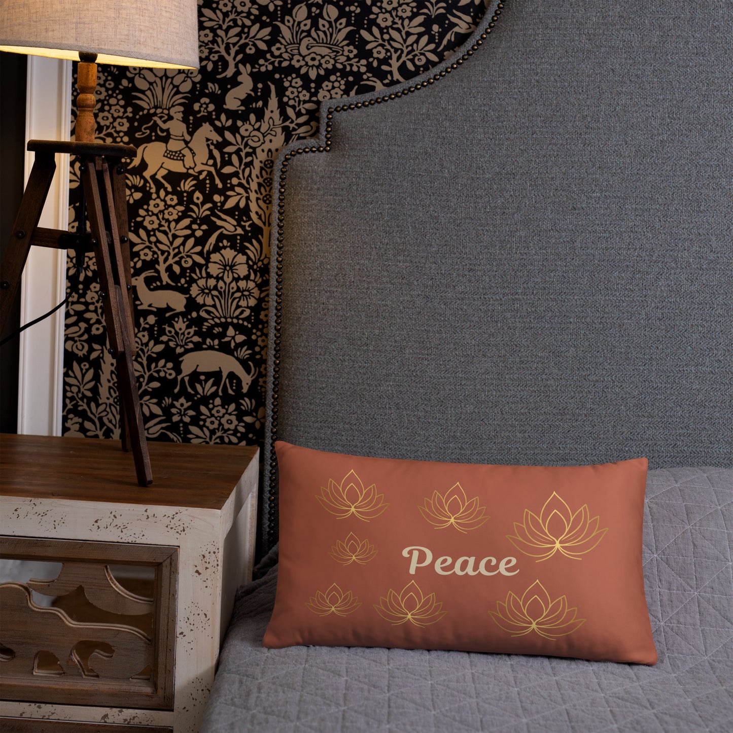 Where Peace Begins Inspirational Quote Throw Pillow – Decorative Accent Cushion