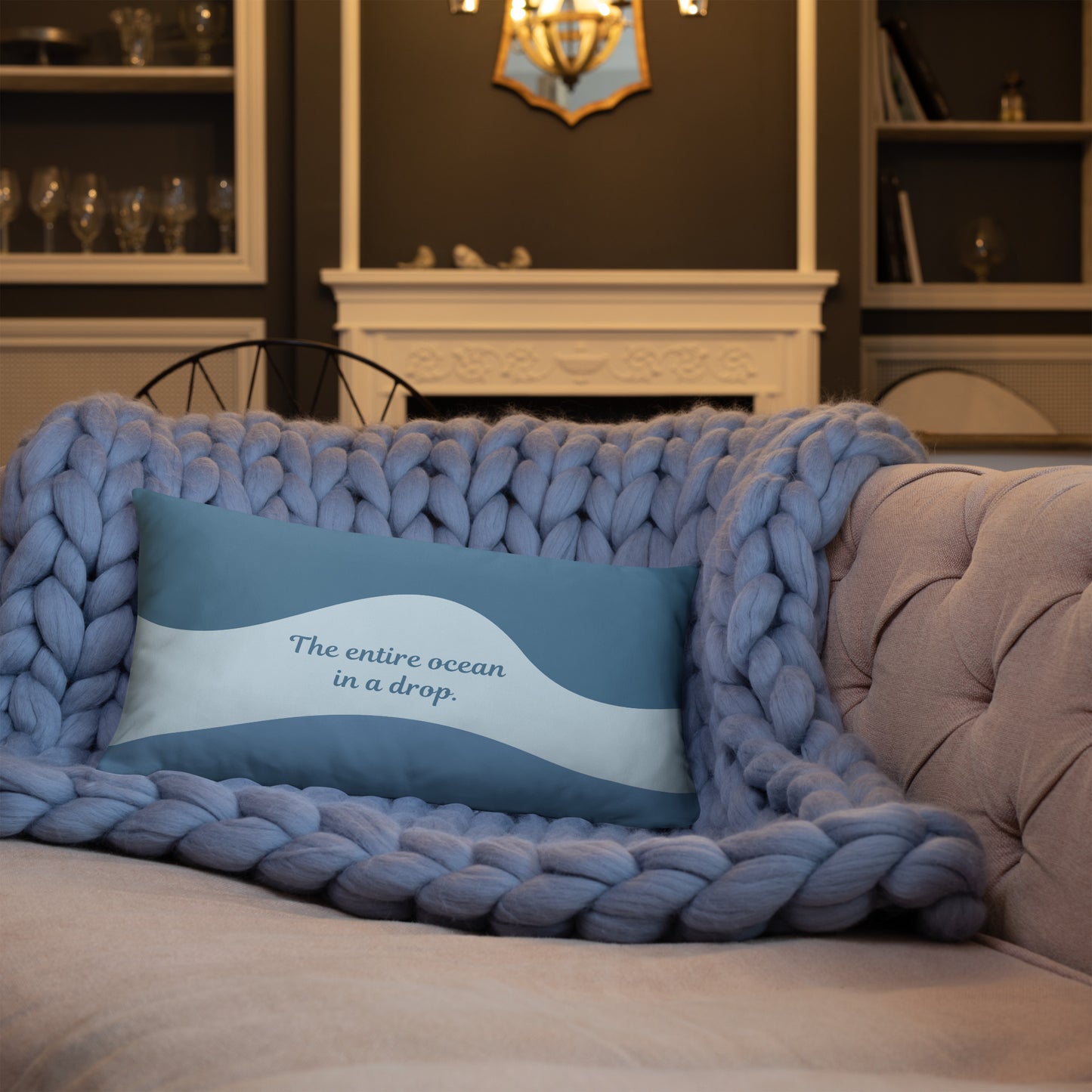 Entire Ocean Throw Pillow – Rumi Quote Home Décor | Empowering Accent Cushion