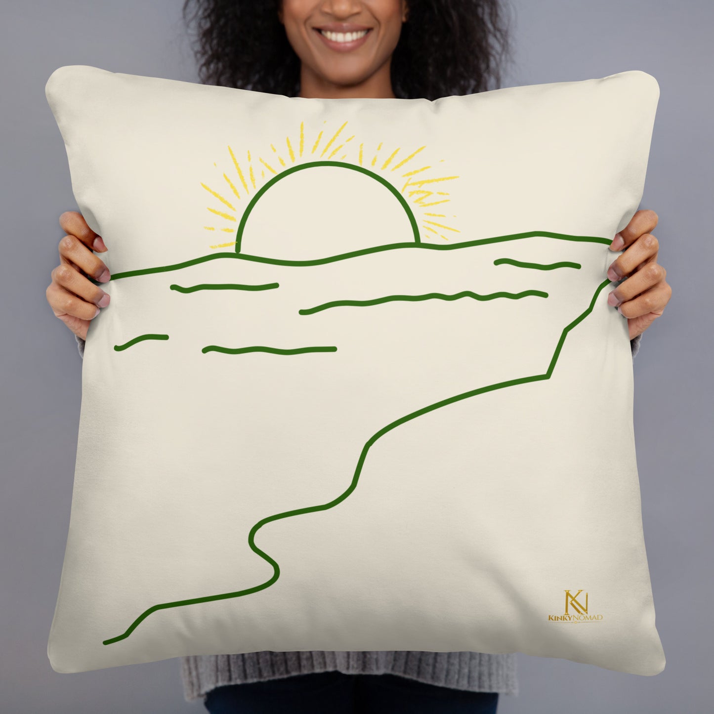 Gratitude Throw Pillow | Inspirational Quote Decorative Cushion with Sunset & Nature Design