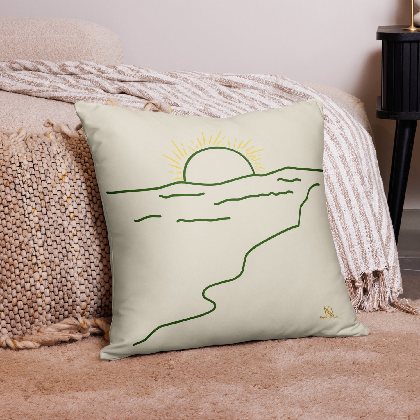 Gratitude Throw Pillow | Inspirational Quote Decorative Cushion with Sunset & Nature Design