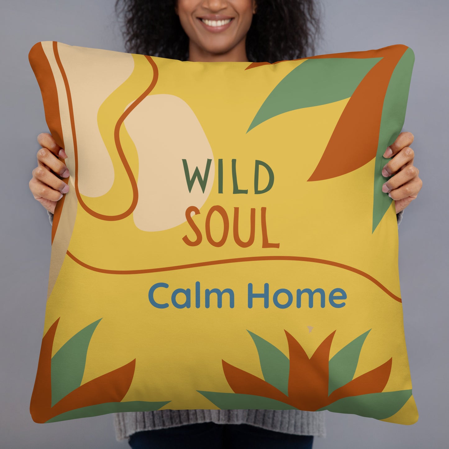 Wild Soul Calm Home Throw Pillow – Decorative Accent Cushion with Insert (3 Sizes)