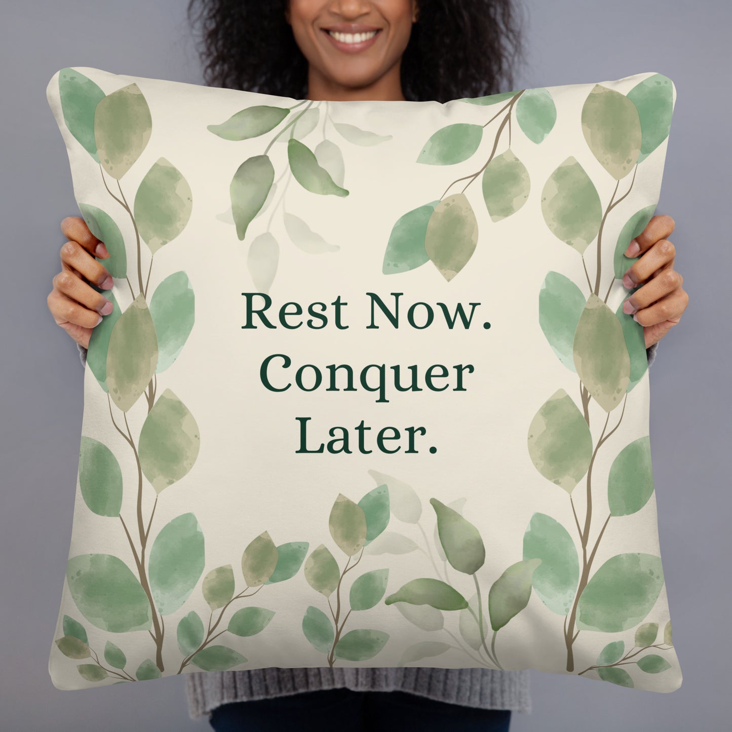 Power Pause Throw Pillow Collection – Rest Now. Conquer Later. | Motivational Accent Pillows in 3 Sizes