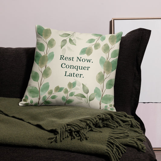 Power Pause Throw Pillow Collection – Rest Now. Conquer Later. | Motivational Accent Pillows in 3 Sizes