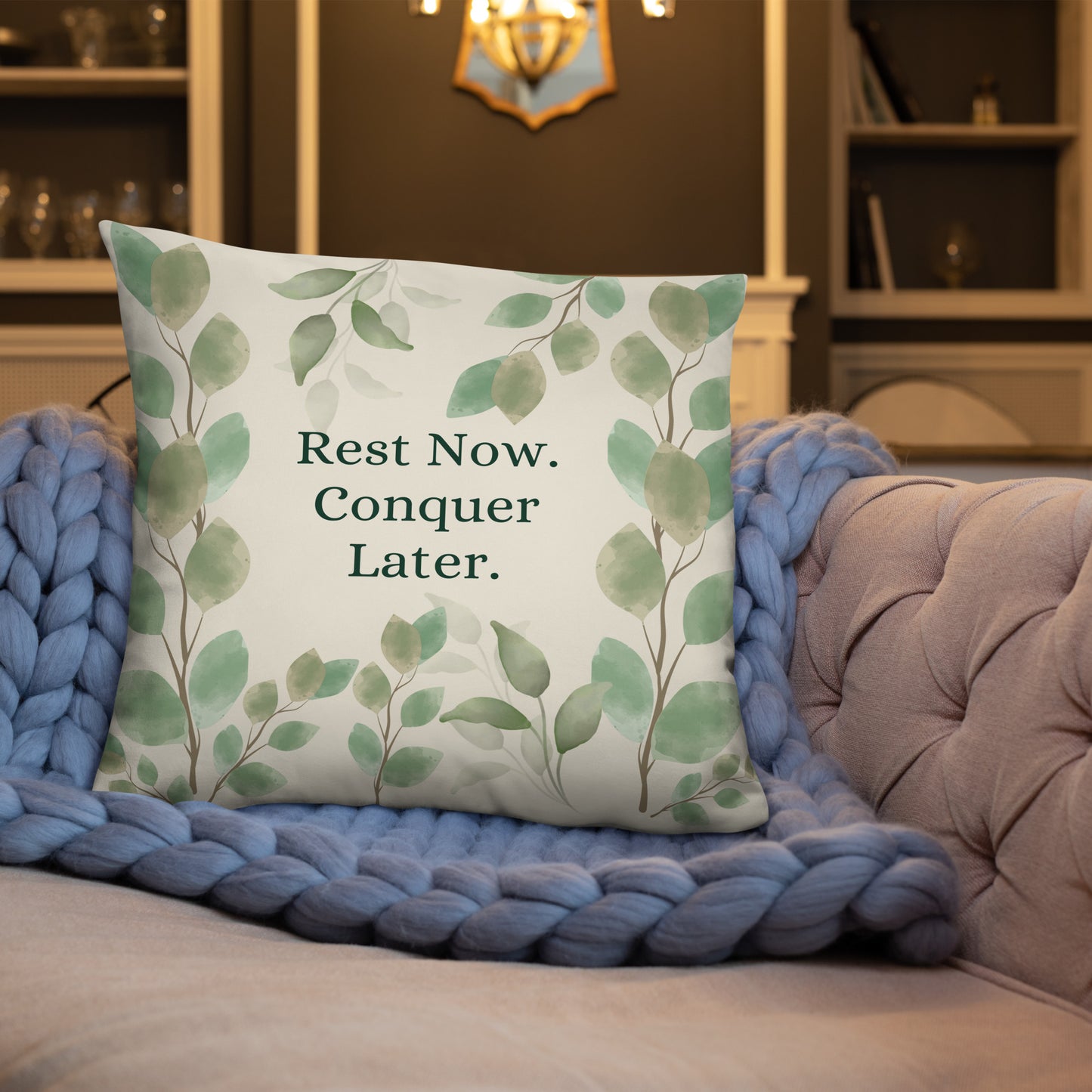 Power Pause Throw Pillow Collection – Rest Now. Conquer Later. | Motivational Accent Pillows in 3 Sizes