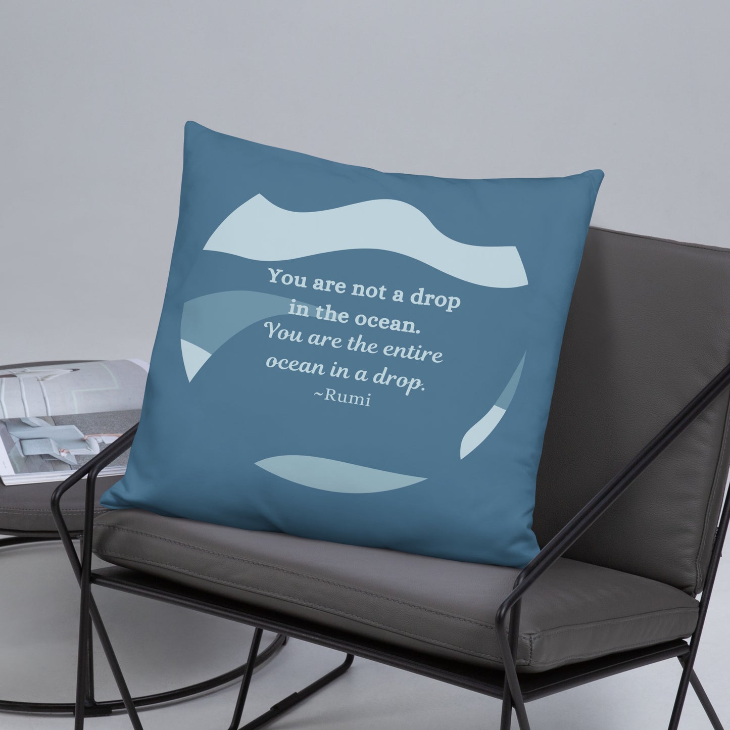 Entire Ocean Throw Pillow – Rumi Quote Home Décor | Empowering Accent Cushion