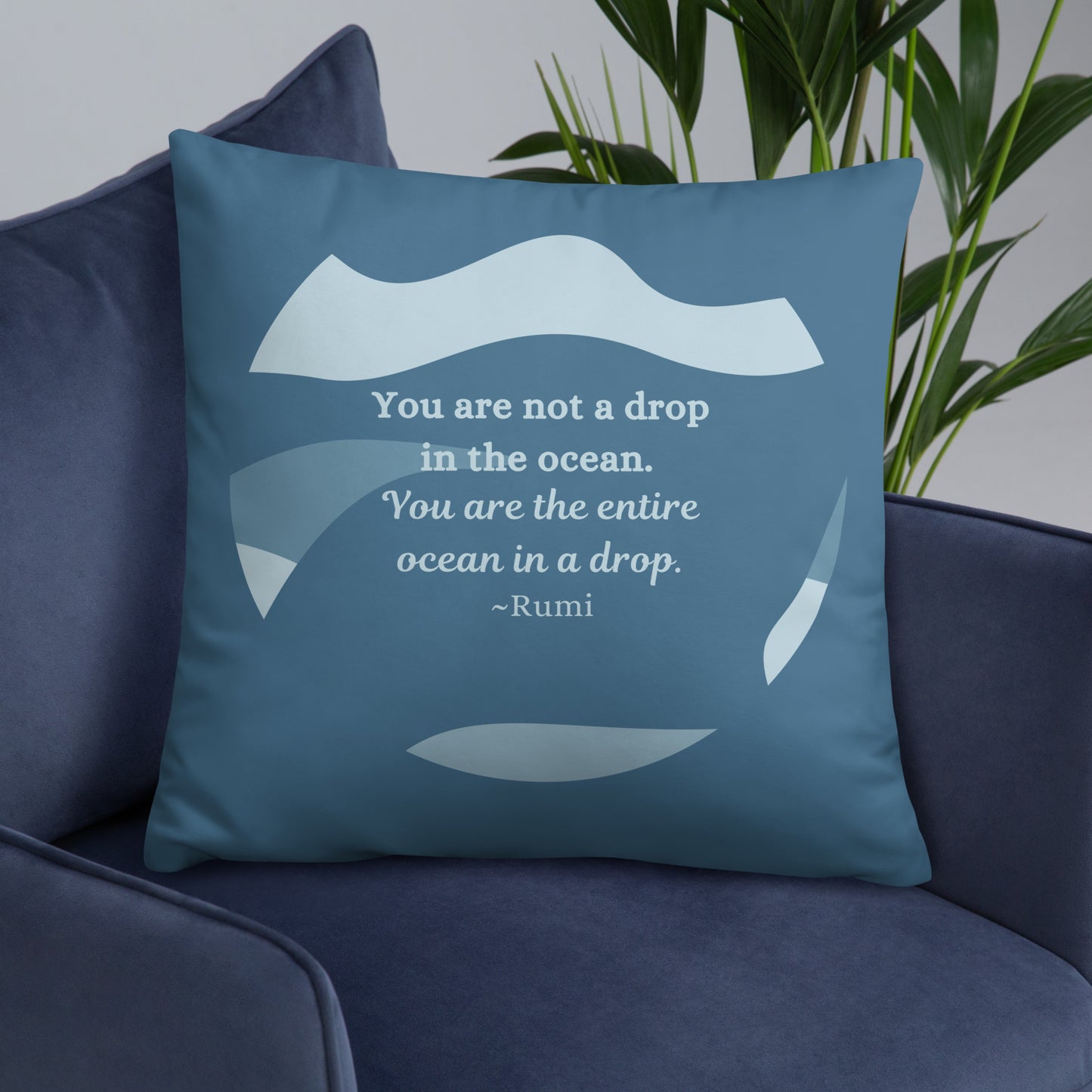 Entire Ocean Throw Pillow – Rumi Quote Home Décor | Empowering Accent Cushion