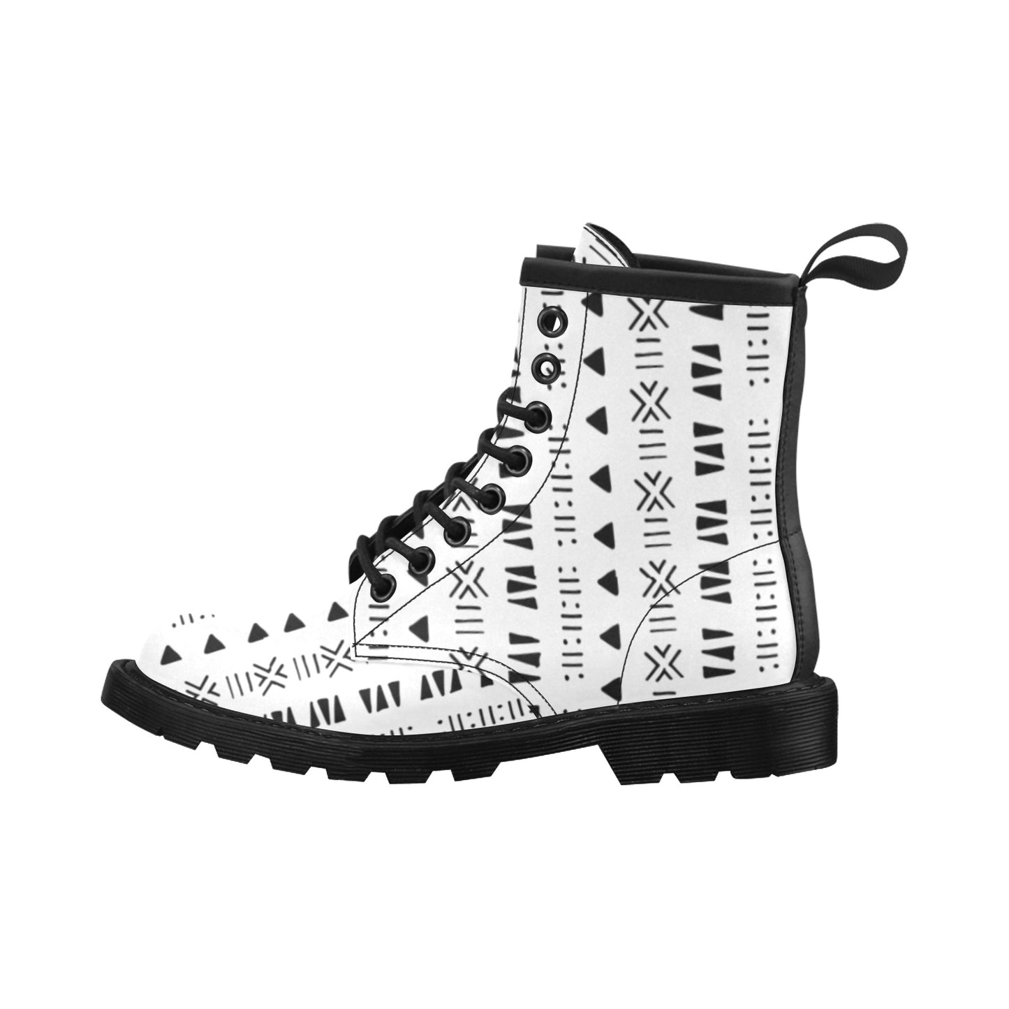 Bogolan Print Combat Boots | Mud Cloth | Afro Boho Sole | Kinky Nomad