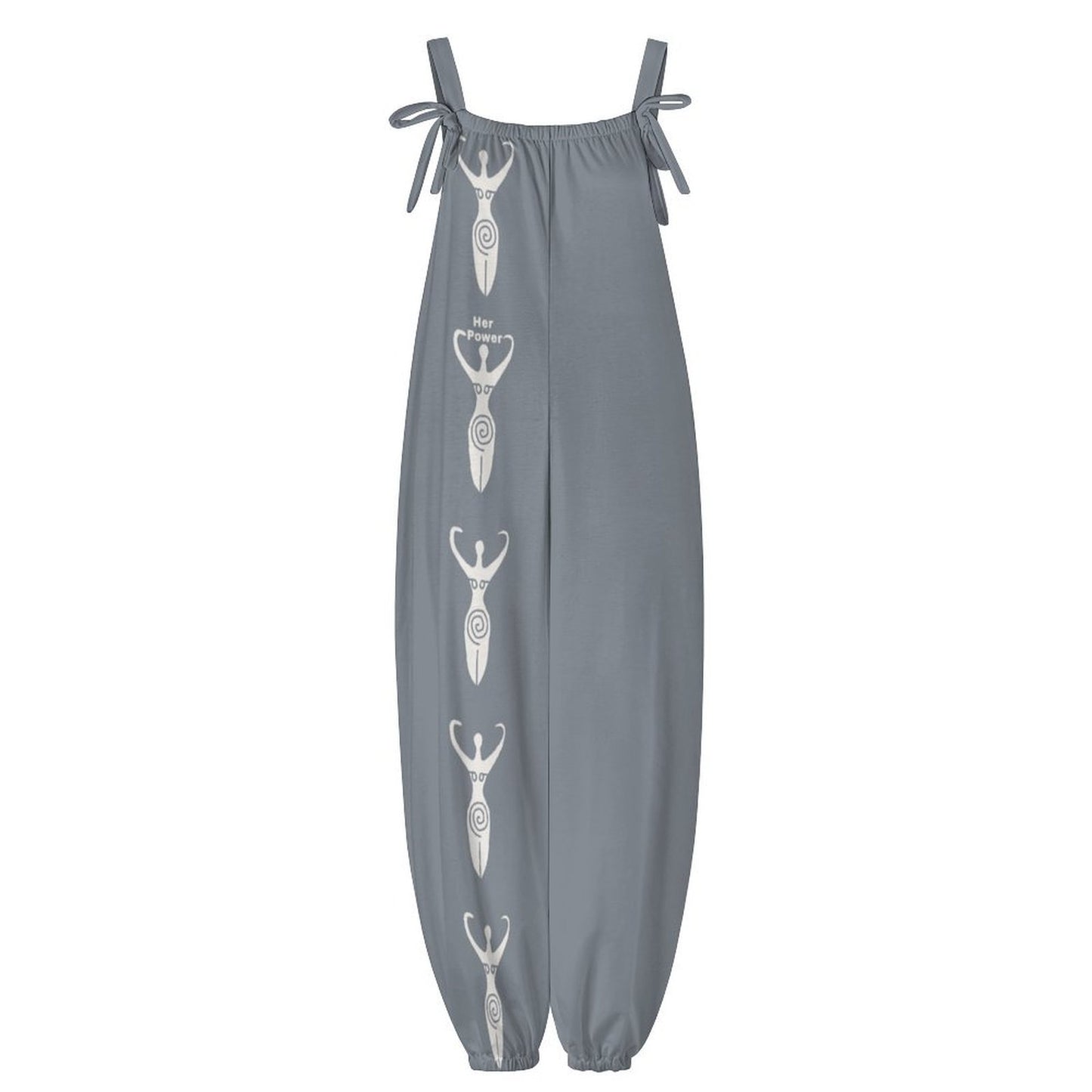Boho Loose Fit Tie Strap Jumpsuit for Women | Casual Wide Leg Romper Outfit
