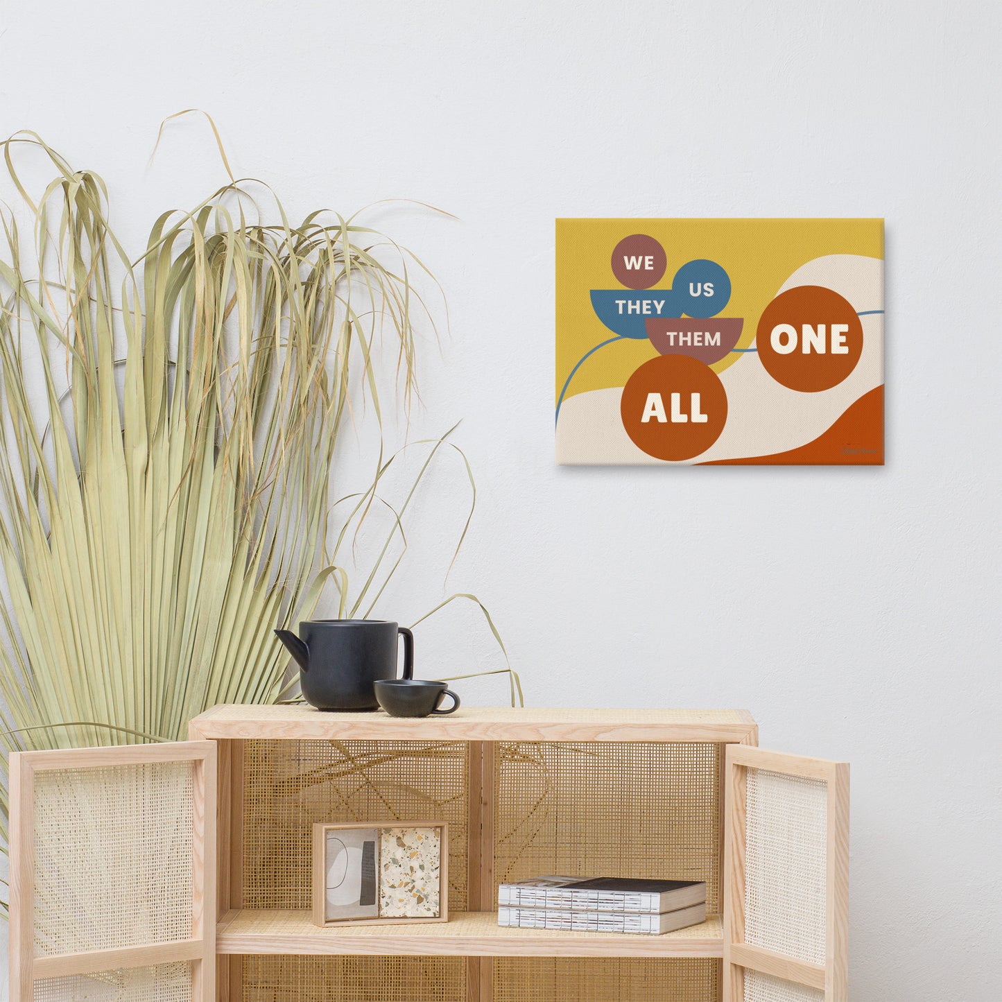 Connection Canvas Wall Art – Modern Abstract Quote Print | Unity & Togetherness Home Decor | 4 Sizes