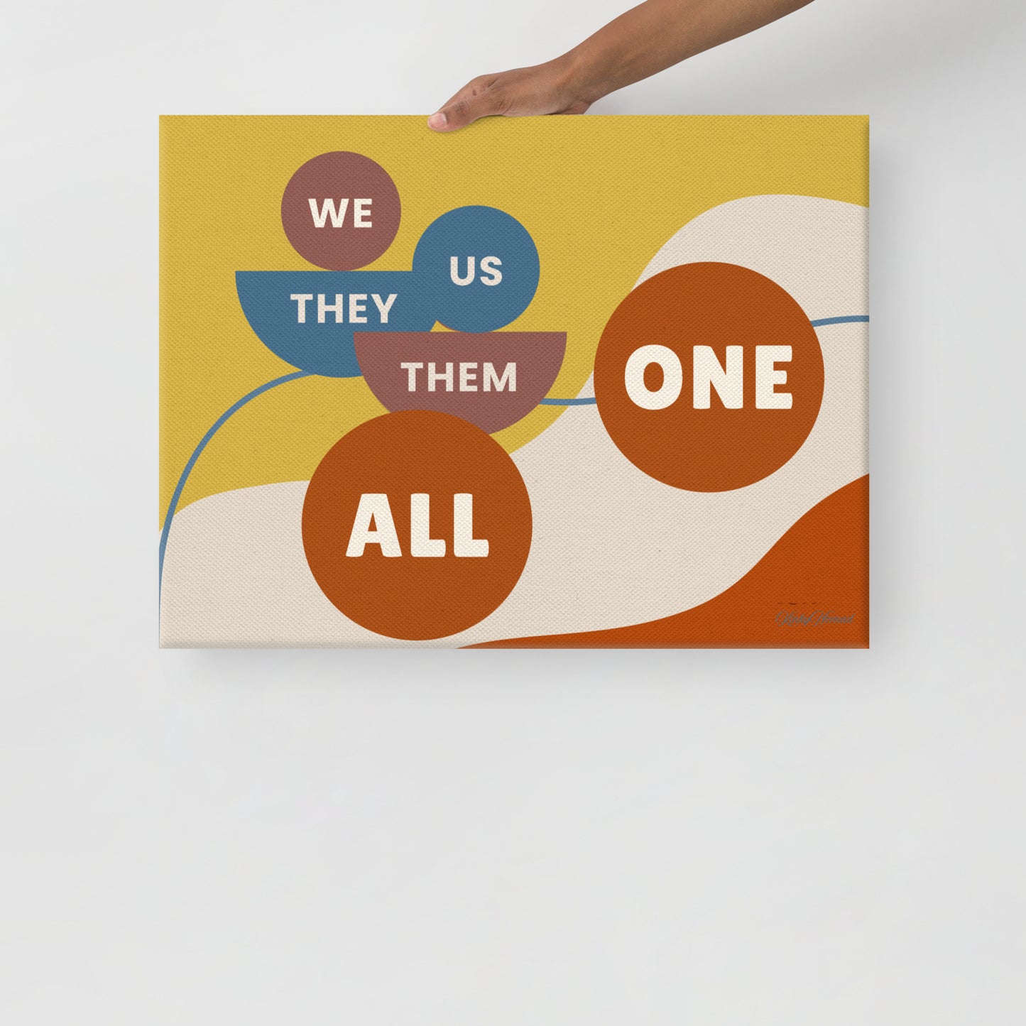 Connection Canvas Wall Art – Modern Abstract Quote Print | Unity & Togetherness Home Decor | 4 Sizes