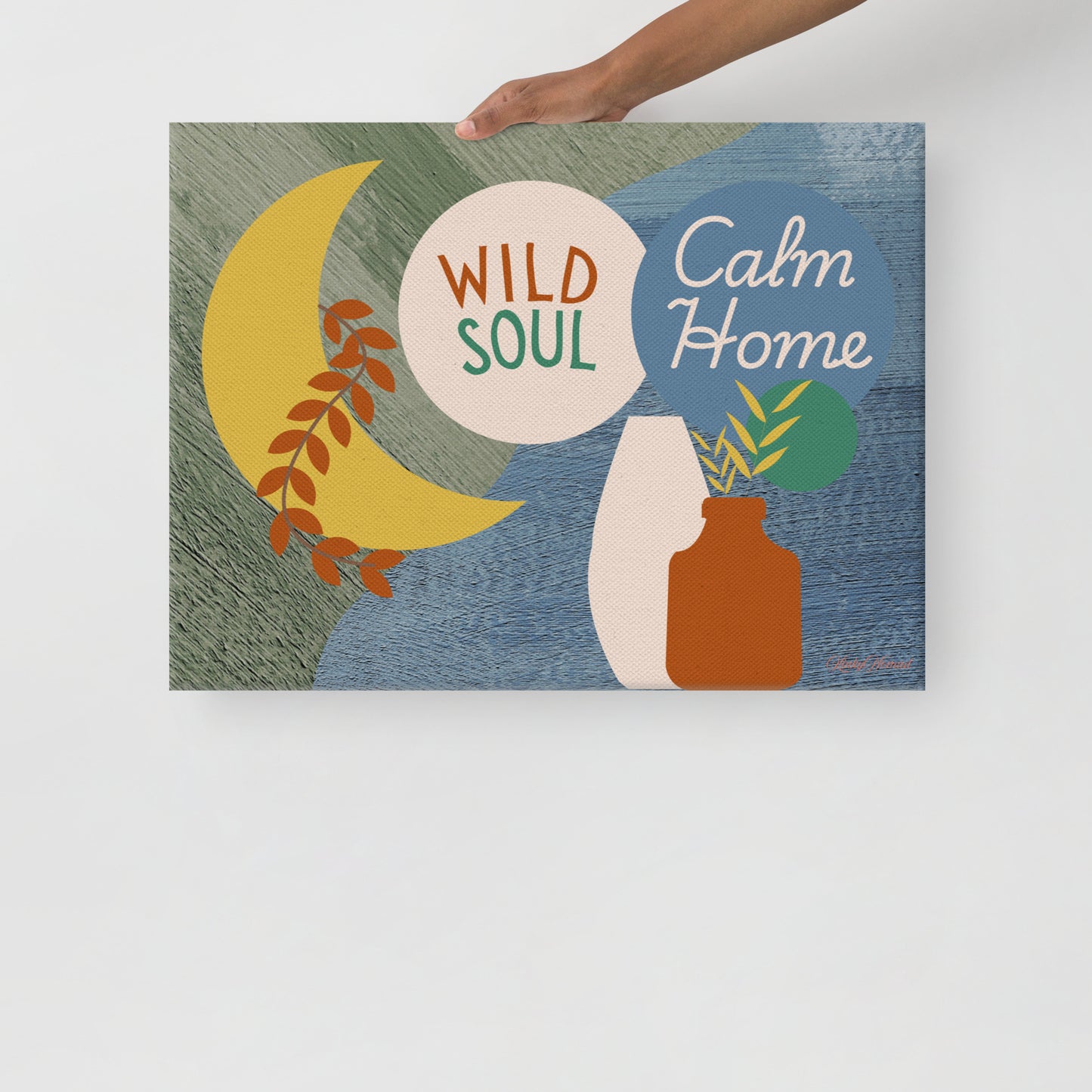 Wild Soul Calm Home Canvas Wall Art – Modern Boho Abstract Print | Inspirational Home Decor in 4 Sizes