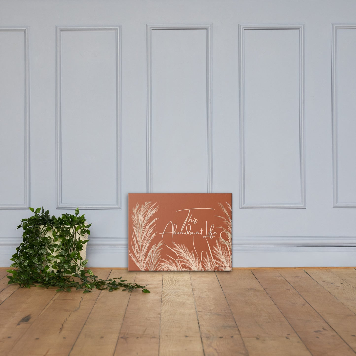 This Abundant Life Canvas Wall Art – Modern Botanical Nature Print | Inspirational Wall Decor in 4 Sizes