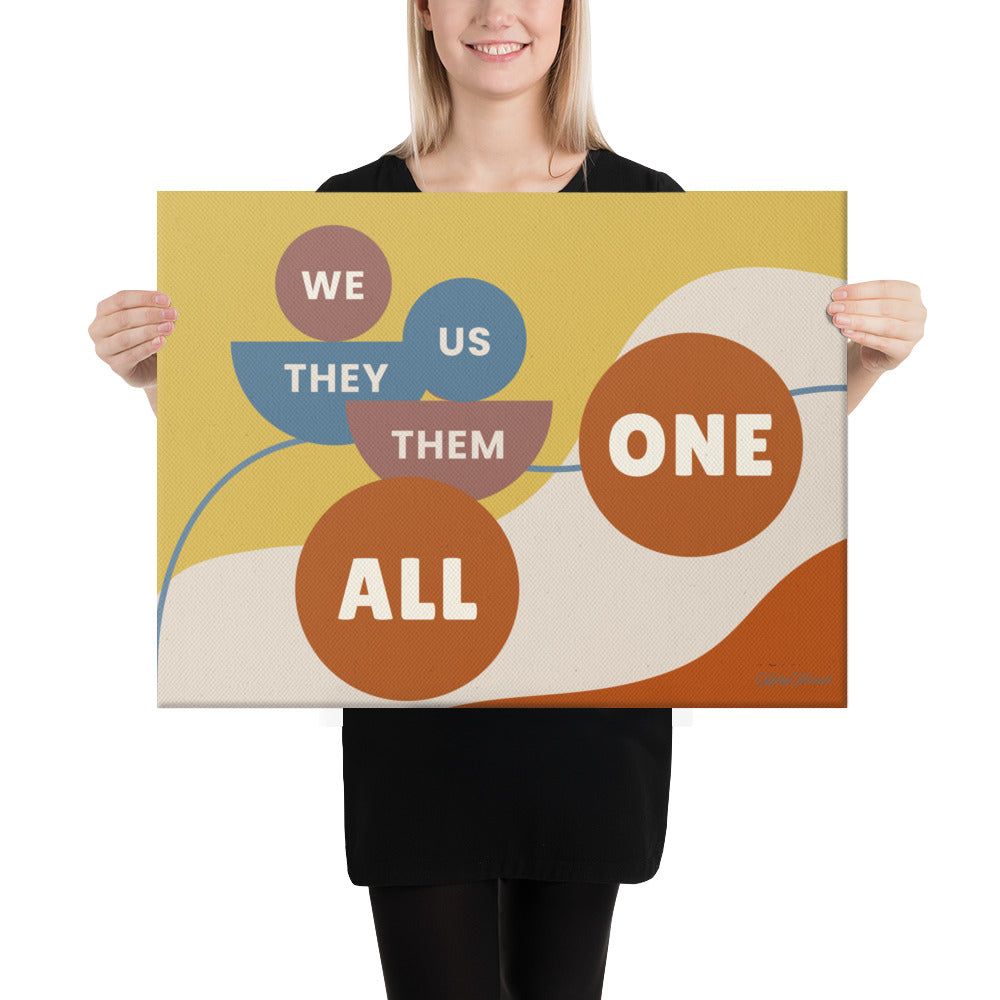 Connection Canvas Wall Art – Modern Abstract Quote Print | Unity & Togetherness Home Decor | 4 Sizes