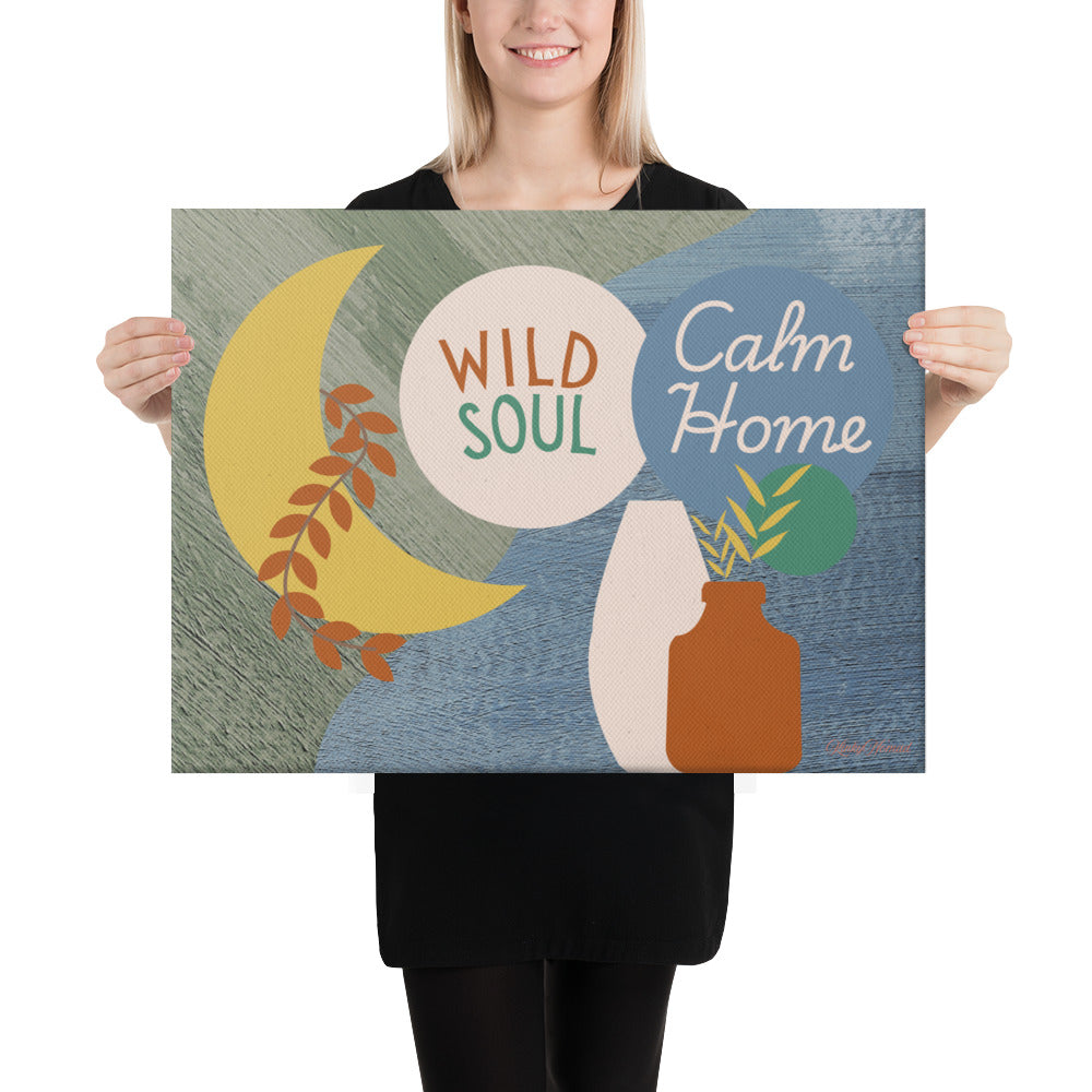 Wild Soul Calm Home Canvas Wall Art – Modern Boho Abstract Print | Inspirational Home Decor in 4 Sizes