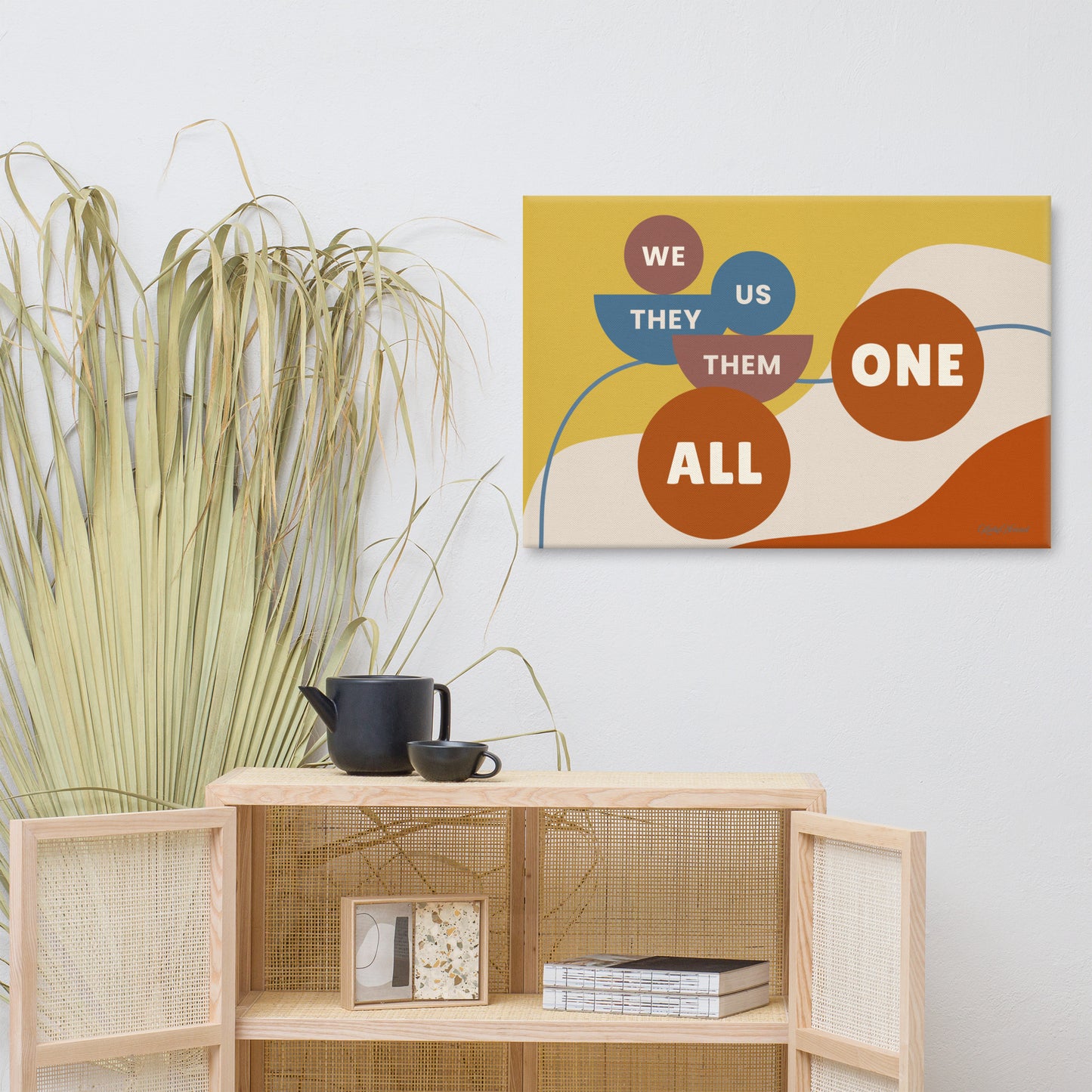 Connection Canvas Wall Art – Modern Abstract Quote Print | Unity & Togetherness Home Decor | 4 Sizes