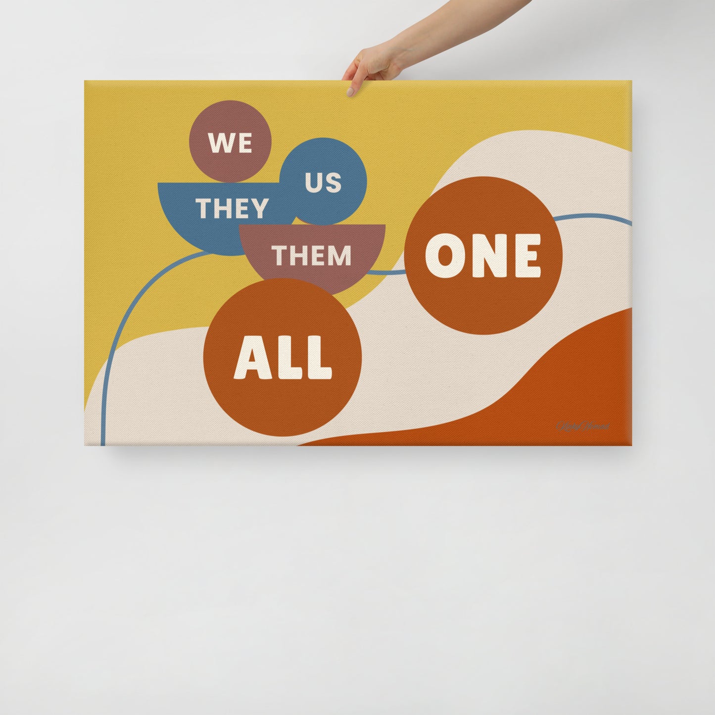 Connection Canvas Wall Art – Modern Abstract Quote Print | Unity & Togetherness Home Decor | 4 Sizes