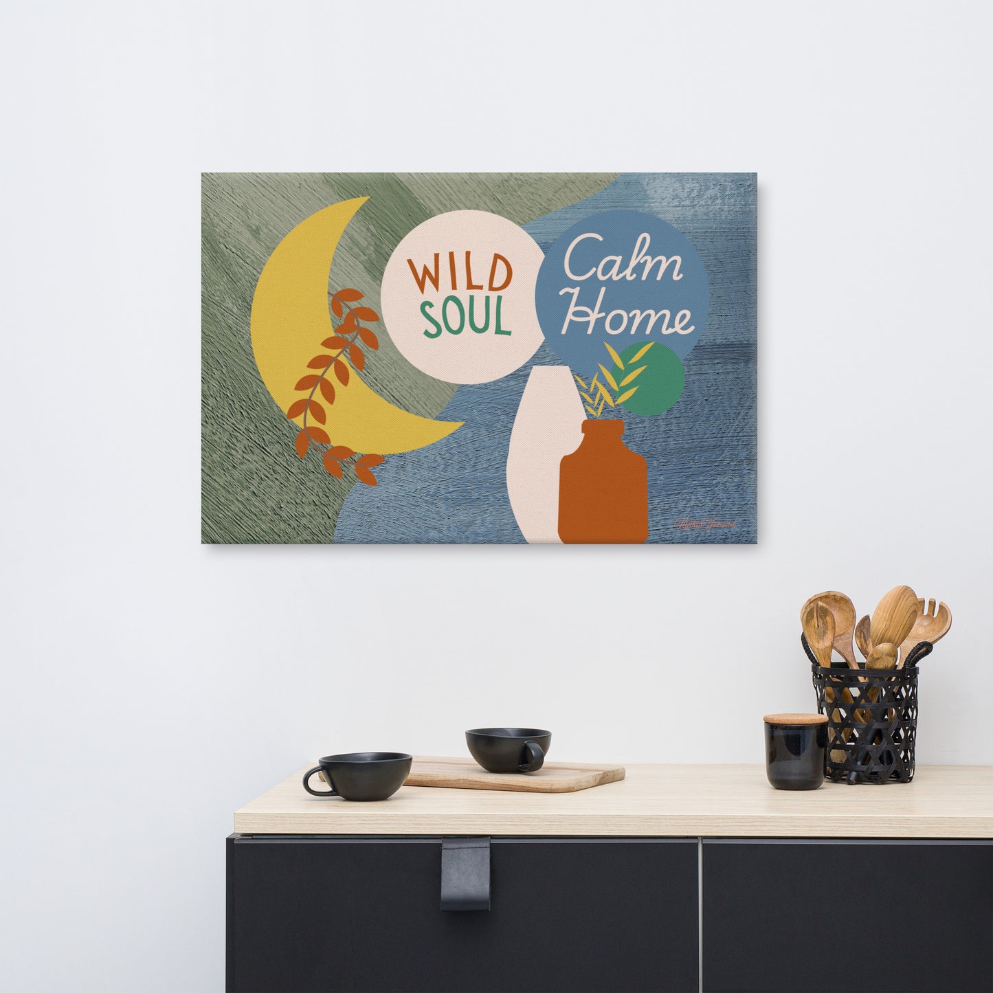 Wild Soul Calm Home Canvas Wall Art – Modern Boho Abstract Print | Inspirational Home Decor in 4 Sizes