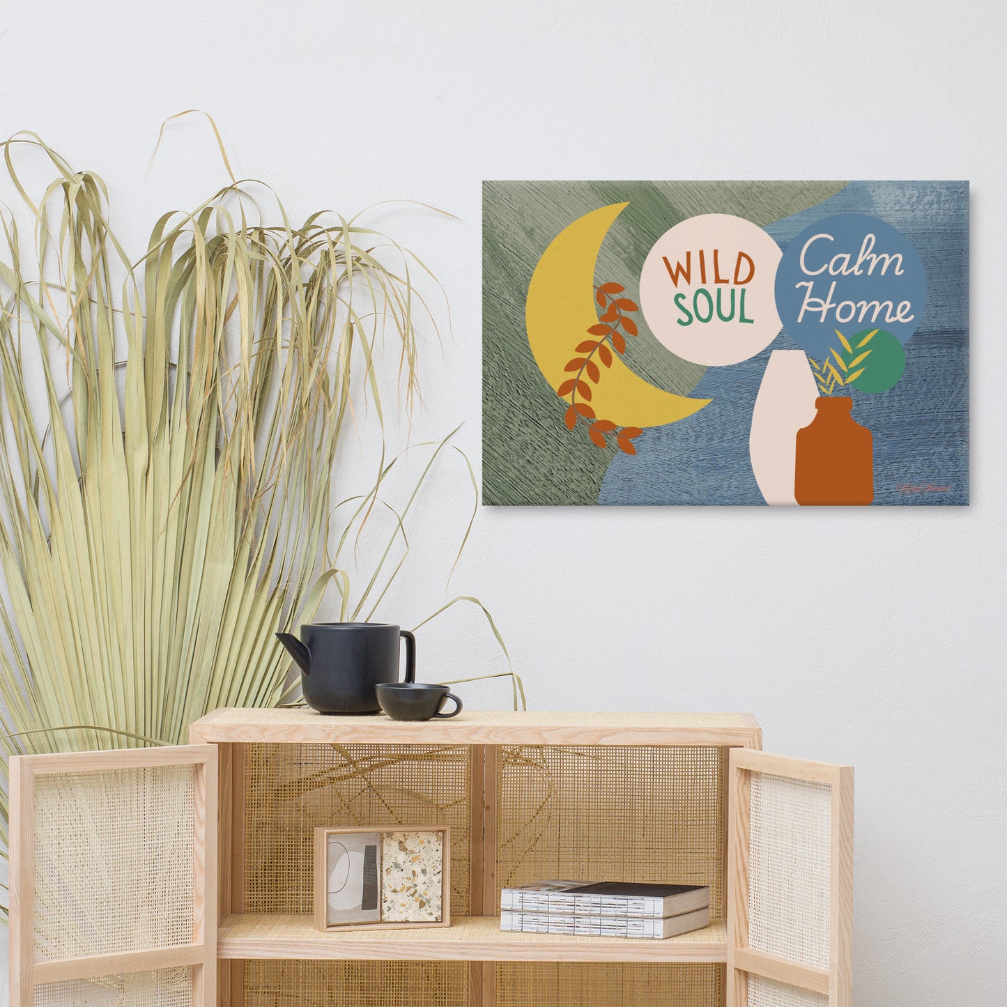 Wild Soul Calm Home Canvas Wall Art – Modern Boho Abstract Print | Inspirational Home Decor in 4 Sizes