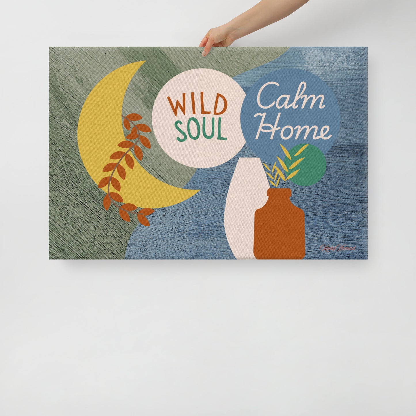 Wild Soul Calm Home Canvas Wall Art – Modern Boho Abstract Print | Inspirational Home Decor in 4 Sizes