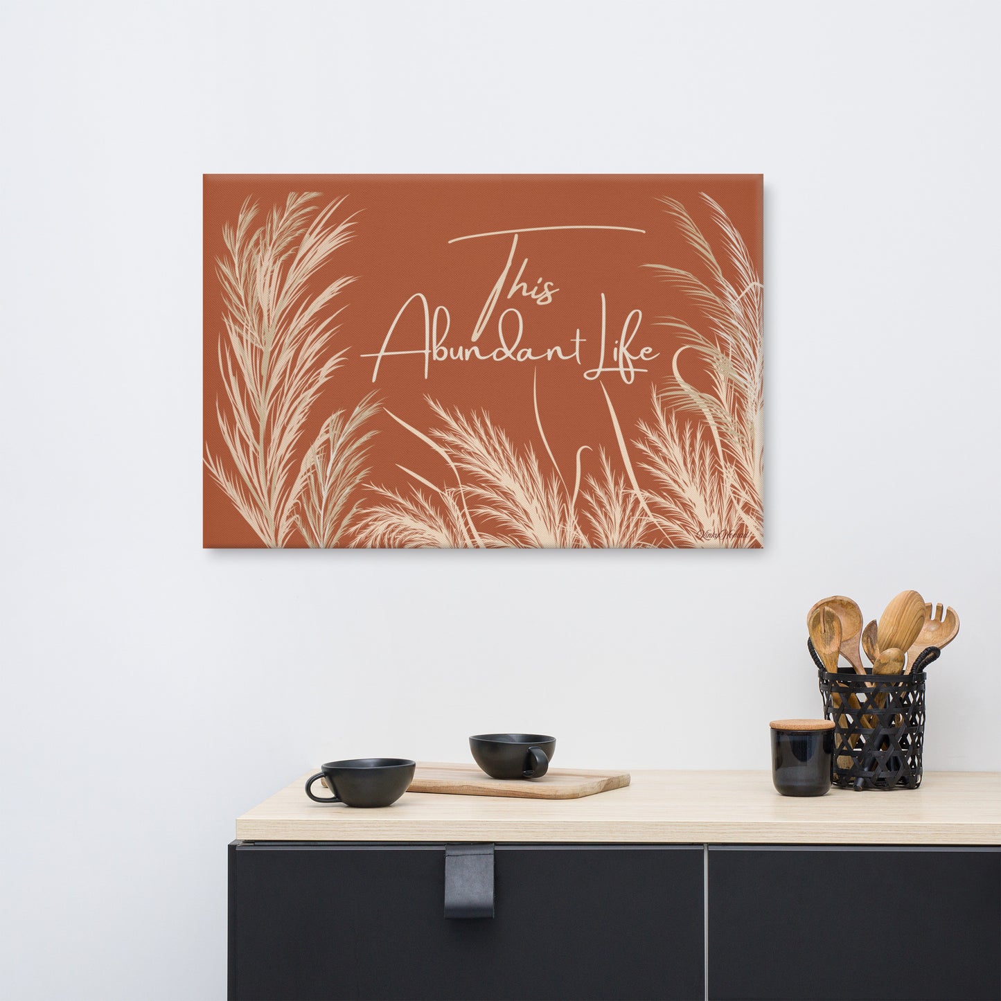 This Abundant Life Canvas Wall Art – Modern Botanical Nature Print | Inspirational Wall Decor in 4 Sizes