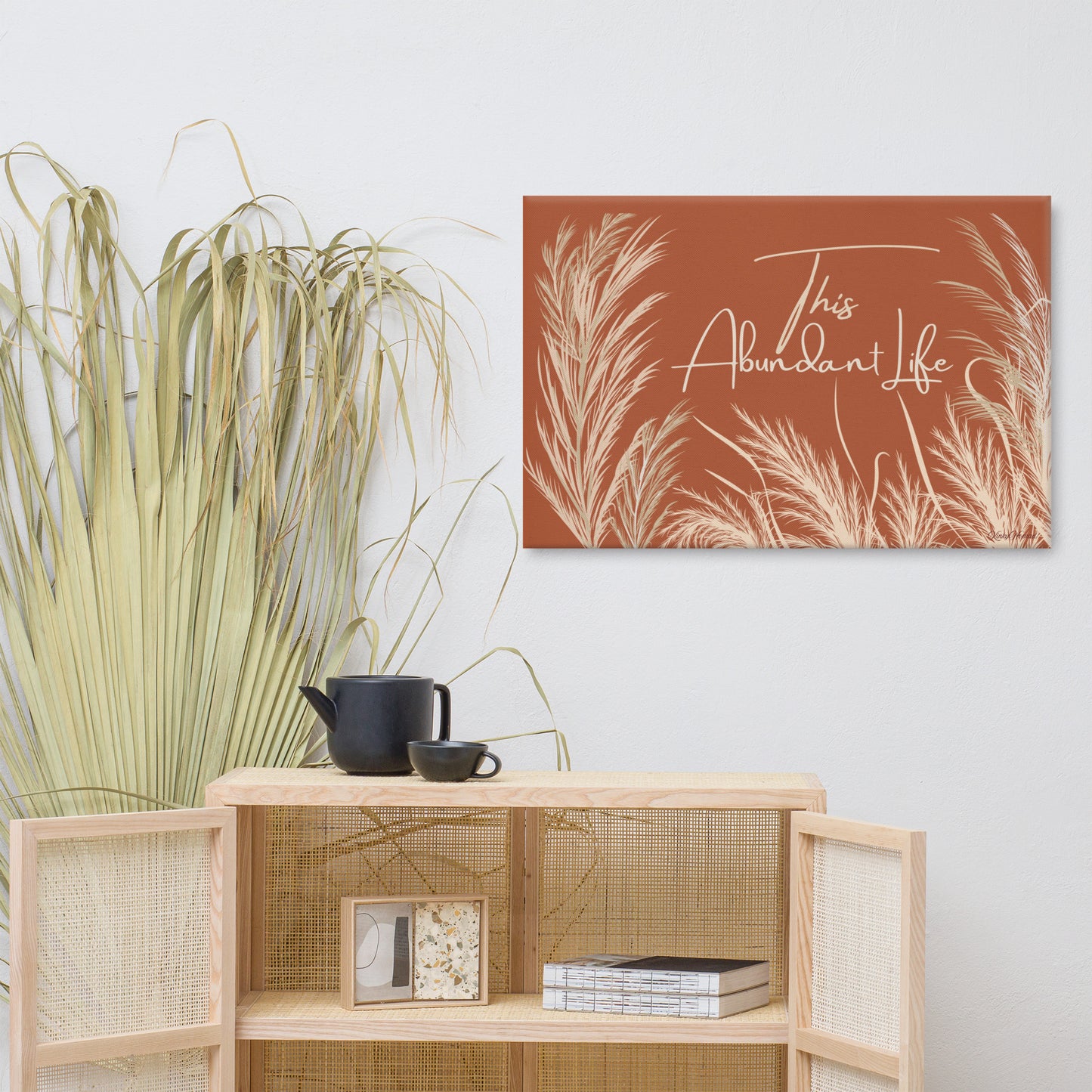This Abundant Life Canvas Wall Art – Modern Botanical Nature Print | Inspirational Wall Decor in 4 Sizes