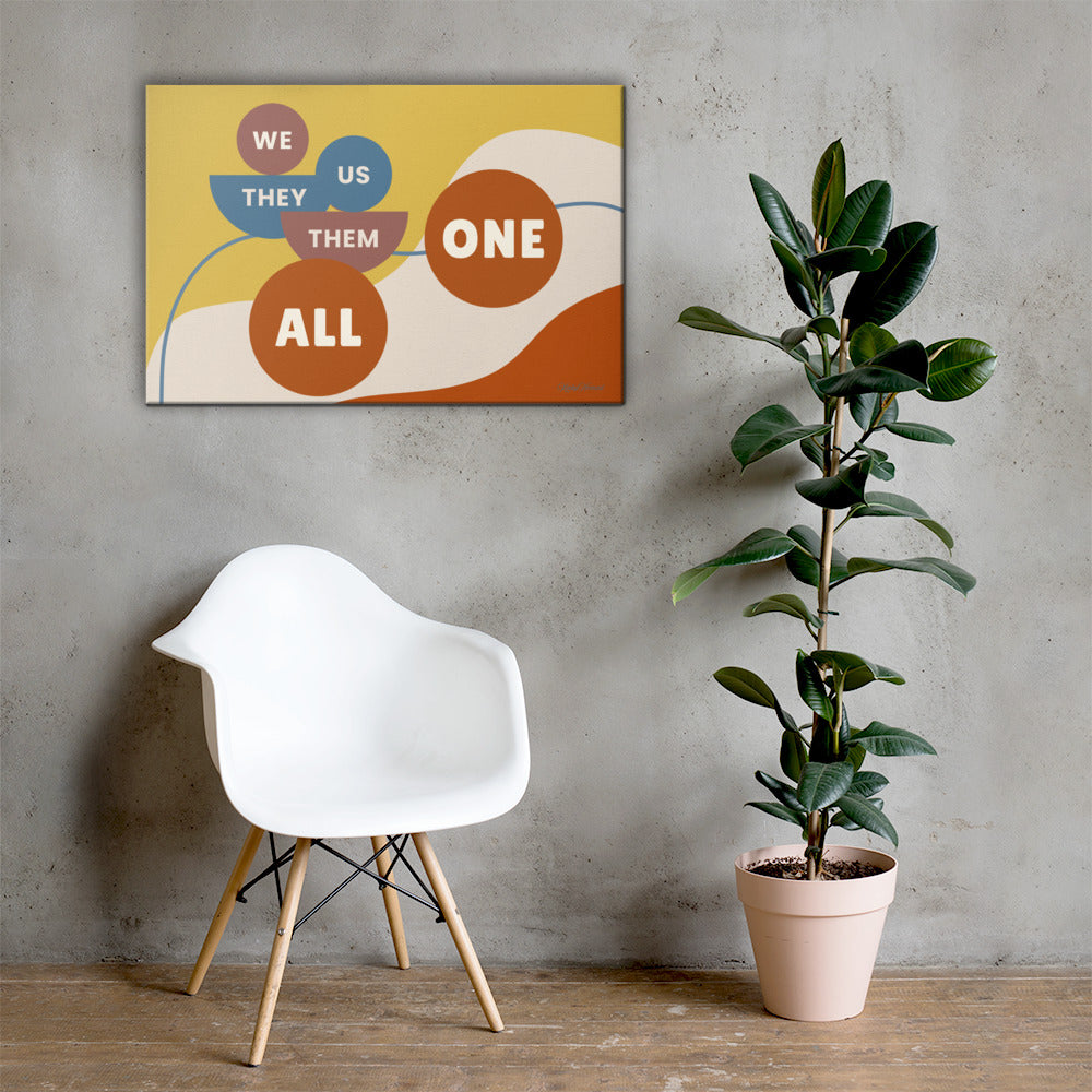 Connection Canvas Wall Art – Modern Abstract Quote Print | Unity & Togetherness Home Decor | 4 Sizes