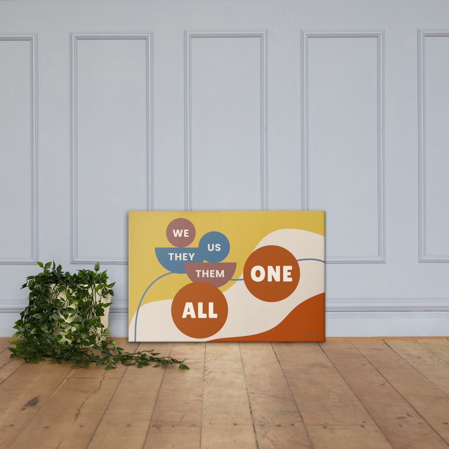 Connection Canvas Wall Art – Modern Abstract Quote Print | Unity & Togetherness Home Decor | 4 Sizes