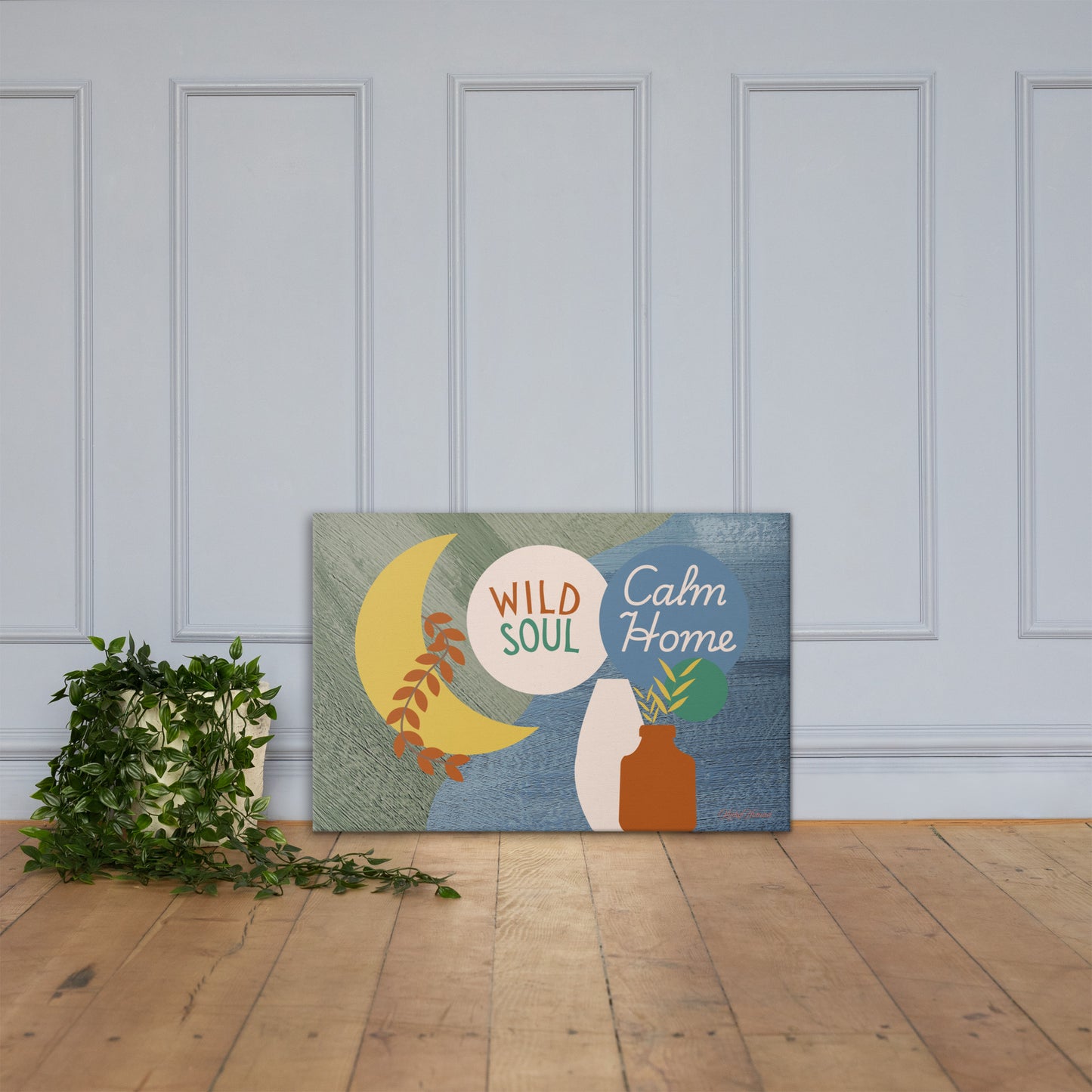 Wild Soul Calm Home Canvas Wall Art – Modern Boho Abstract Print | Inspirational Home Decor in 4 Sizes