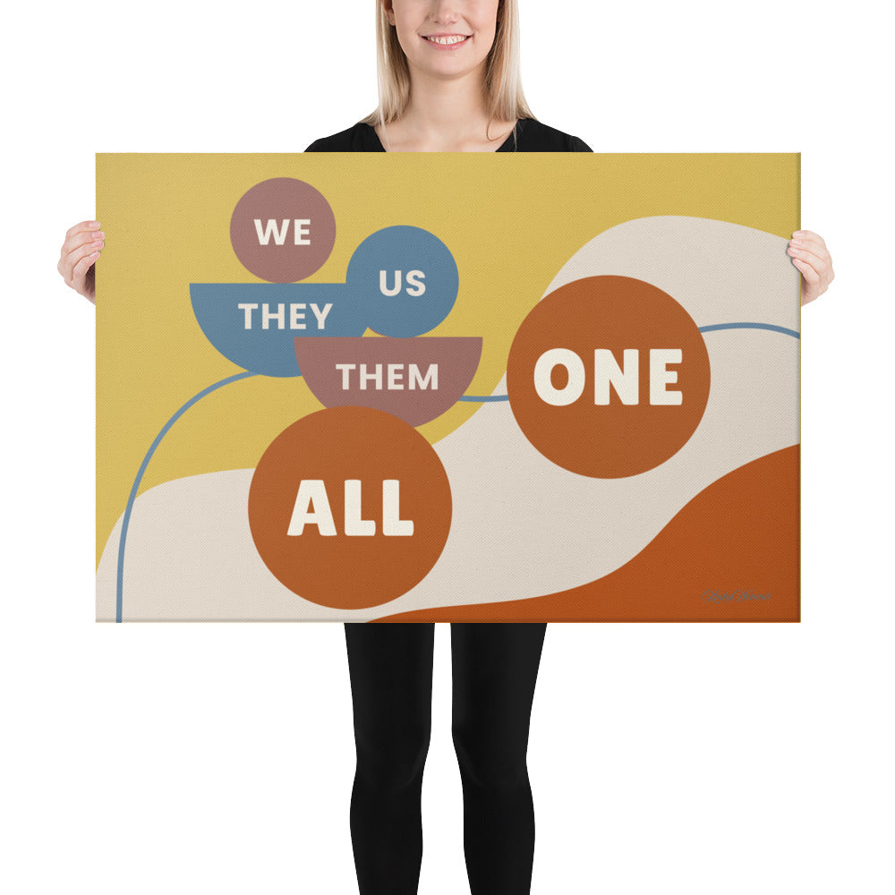 Connection Canvas Wall Art – Modern Abstract Quote Print | Unity & Togetherness Home Decor | 4 Sizes