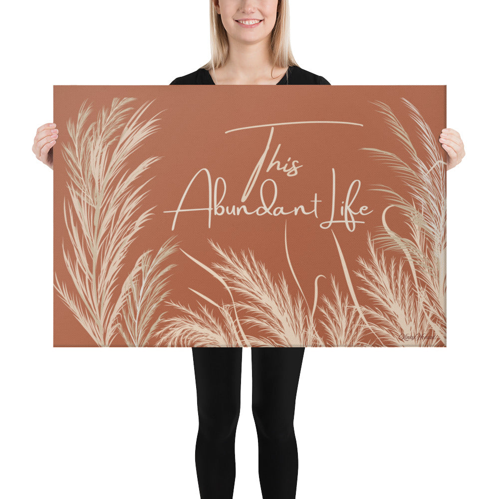 This Abundant Life Canvas Wall Art – Modern Botanical Nature Print | Inspirational Wall Decor in 4 Sizes