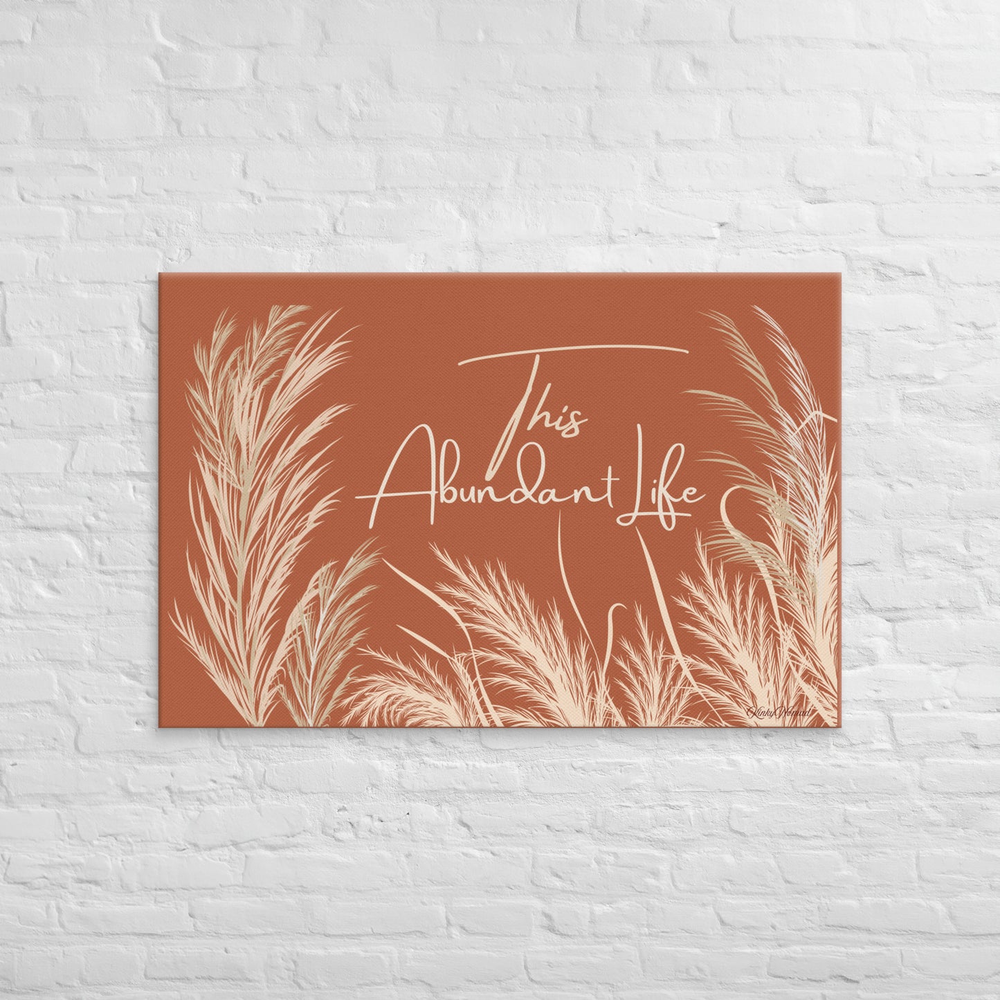 This Abundant Life Canvas Wall Art – Modern Botanical Nature Print | Inspirational Wall Decor in 4 Sizes