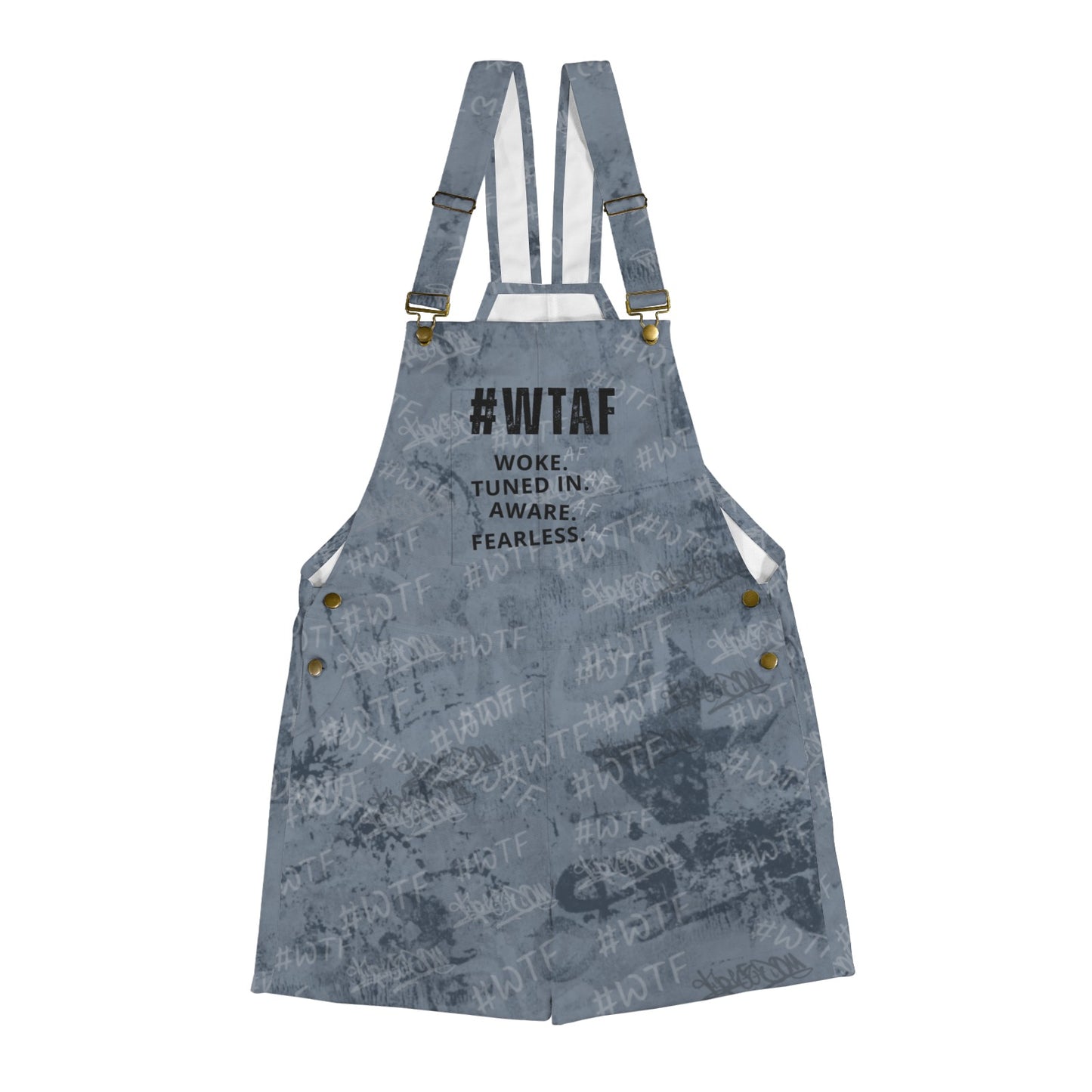 Unisex Graphic Streetwear Overalls | Short Overalls | Adjustable Strap Urban Outfit | WTAF