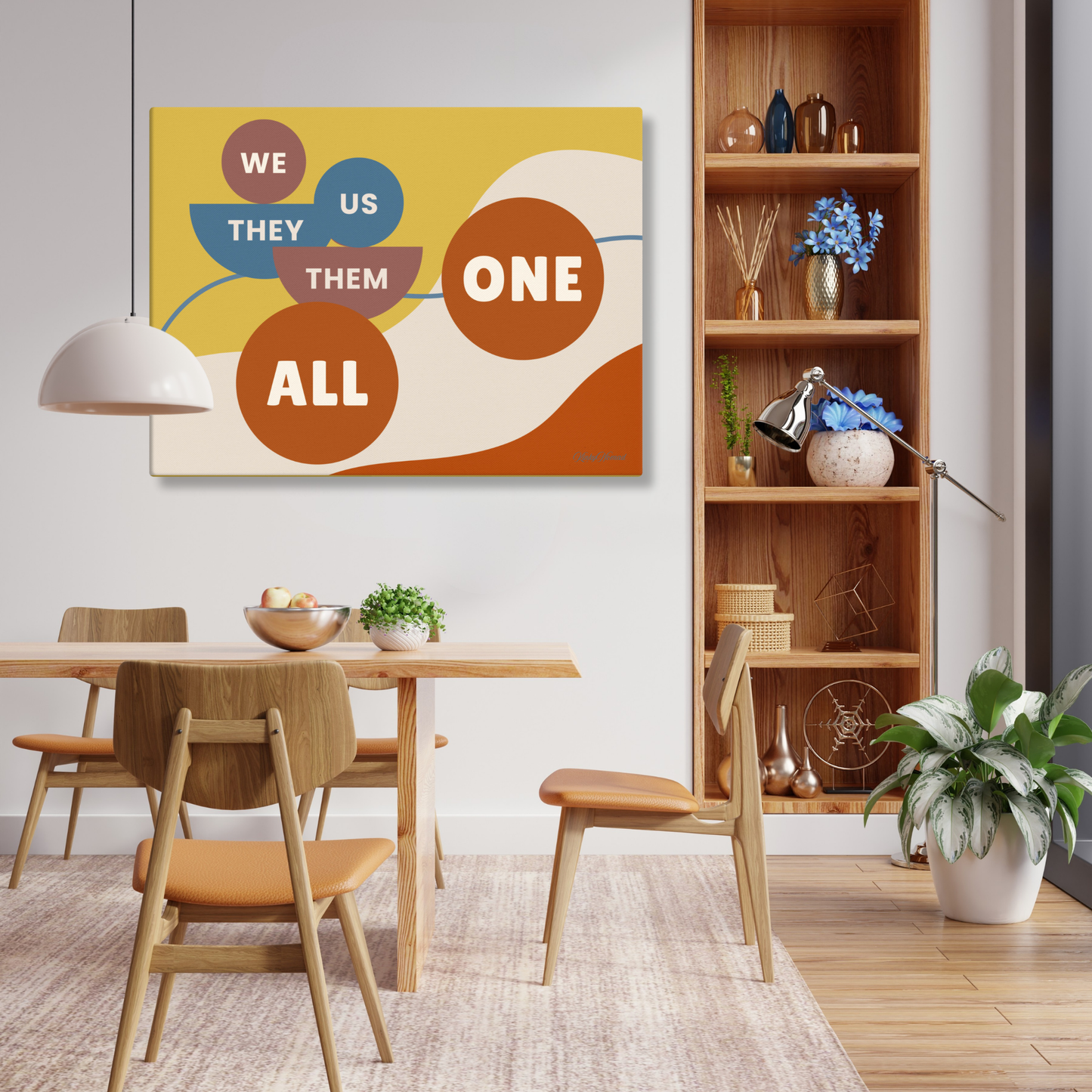 Connection Canvas Wall Art – Modern Abstract Quote Print | Unity & Togetherness Home Decor | 4 Sizes