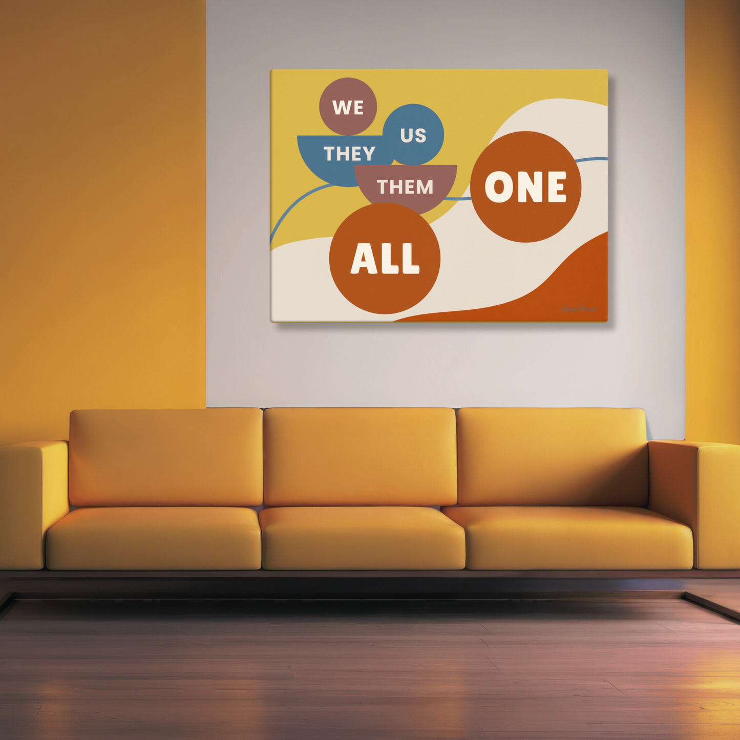 Connection Canvas Wall Art – Modern Abstract Quote Print | Unity & Togetherness Home Decor | 4 Sizes