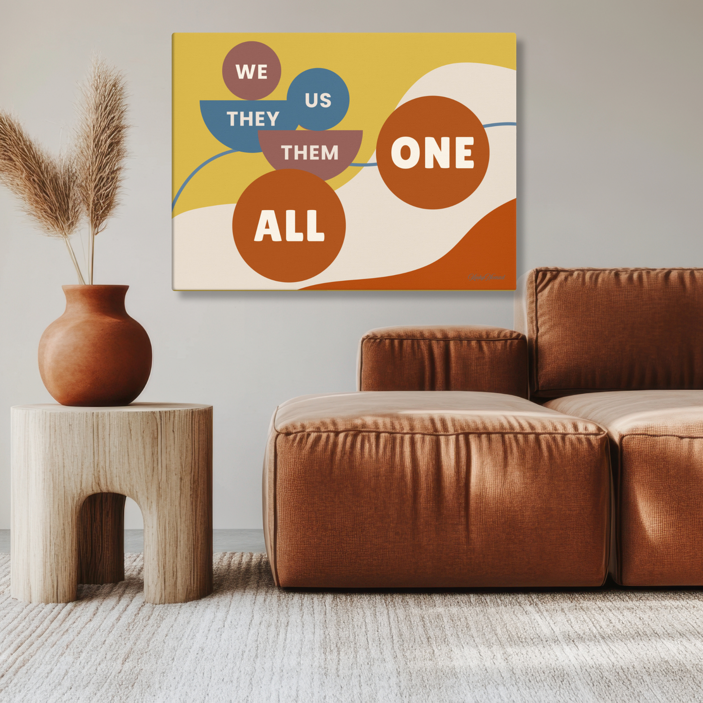 Connection Canvas Wall Art – Modern Abstract Quote Print | Unity & Togetherness Home Decor | 4 Sizes