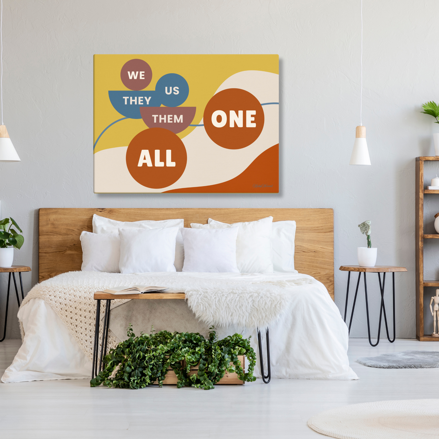 Connection Canvas Wall Art – Modern Abstract Quote Print | Unity & Togetherness Home Decor | 4 Sizes