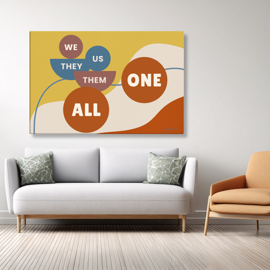 Connection Canvas Wall Art – Modern Abstract Quote Print | Unity & Togetherness Home Decor | 4 Sizes