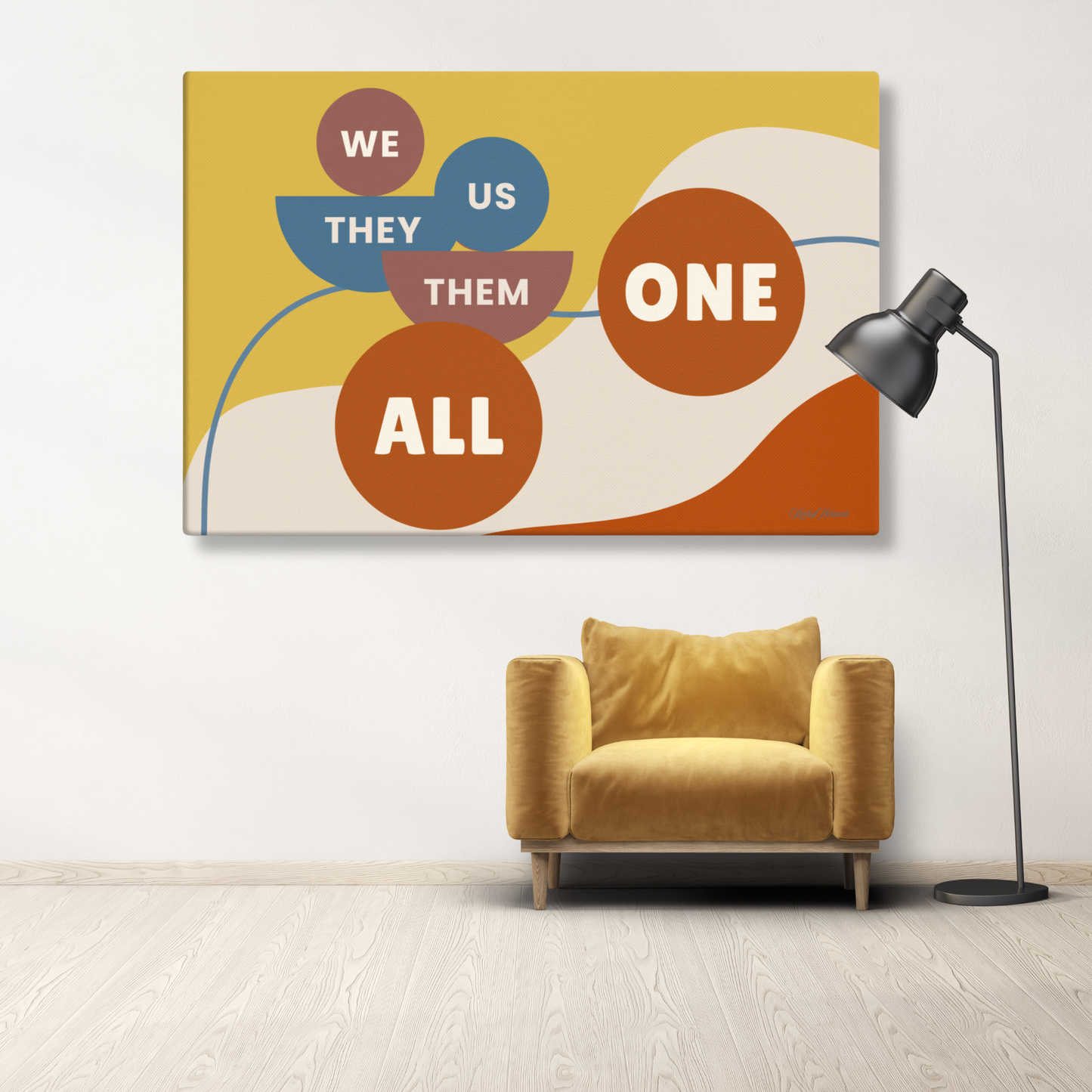 Connection Canvas Wall Art – Modern Abstract Quote Print | Unity & Togetherness Home Decor | 4 Sizes