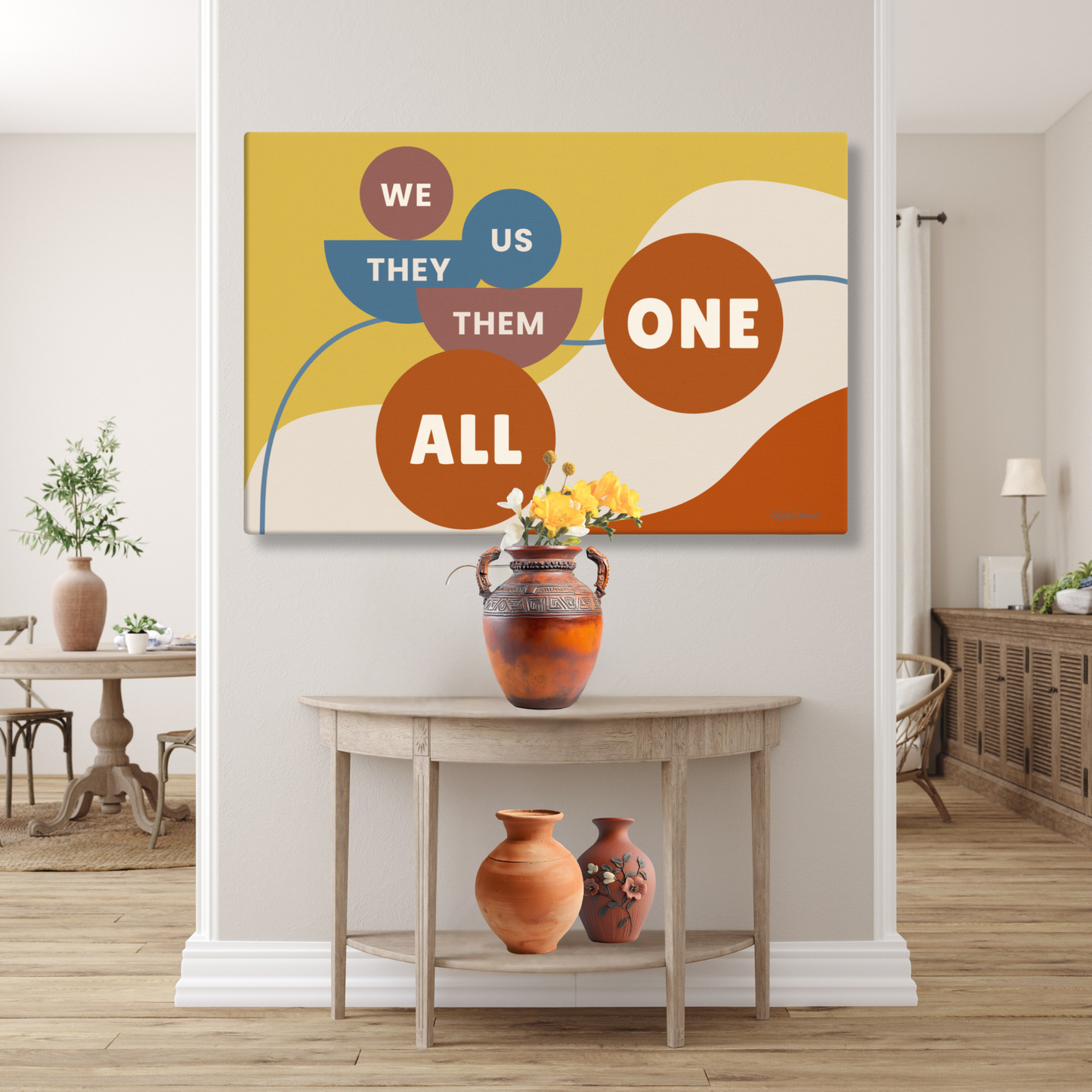 Connection Canvas Wall Art – Modern Abstract Quote Print | Unity & Togetherness Home Decor | 4 Sizes