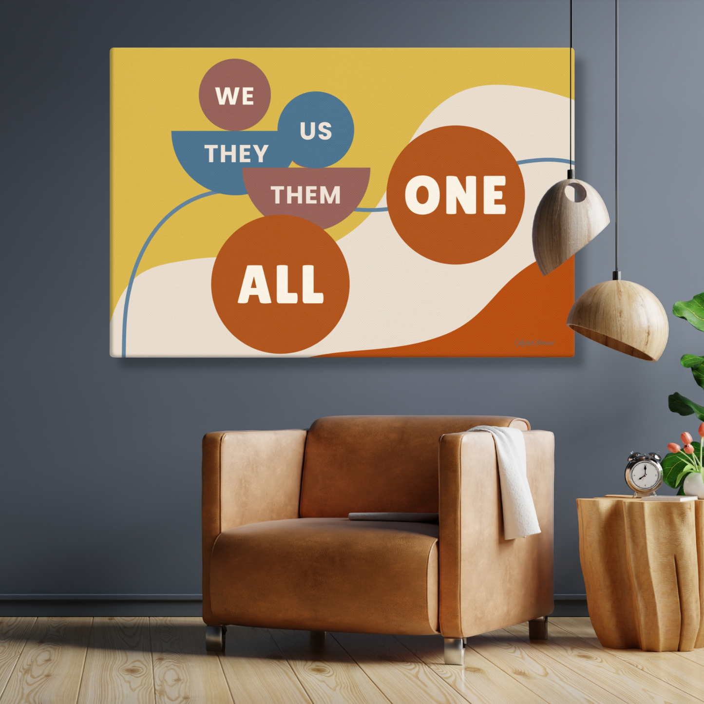 Connection Canvas Wall Art – Modern Abstract Quote Print | Unity & Togetherness Home Decor | 4 Sizes