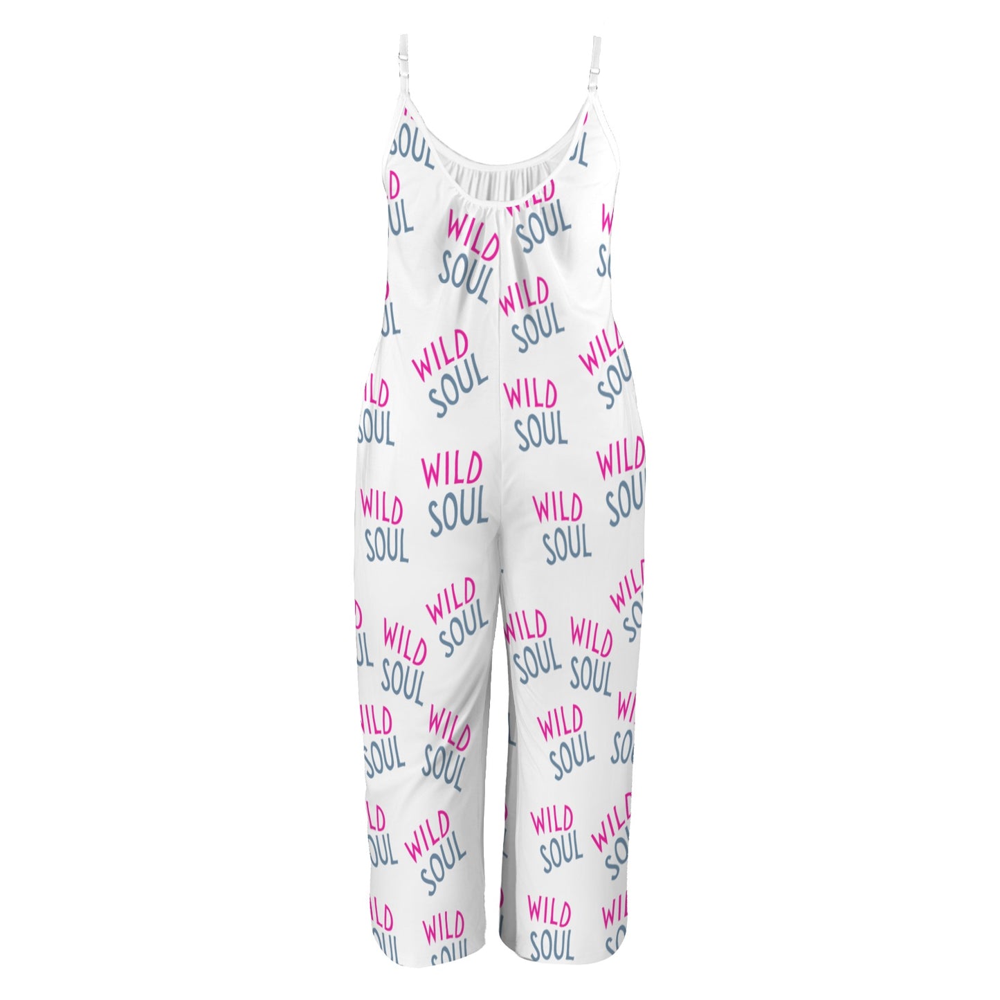 Wild Soul  Pleated Cami Pocket Wide Leg Jumpsuit for Women | Casual Loose Fit Summer Outfit