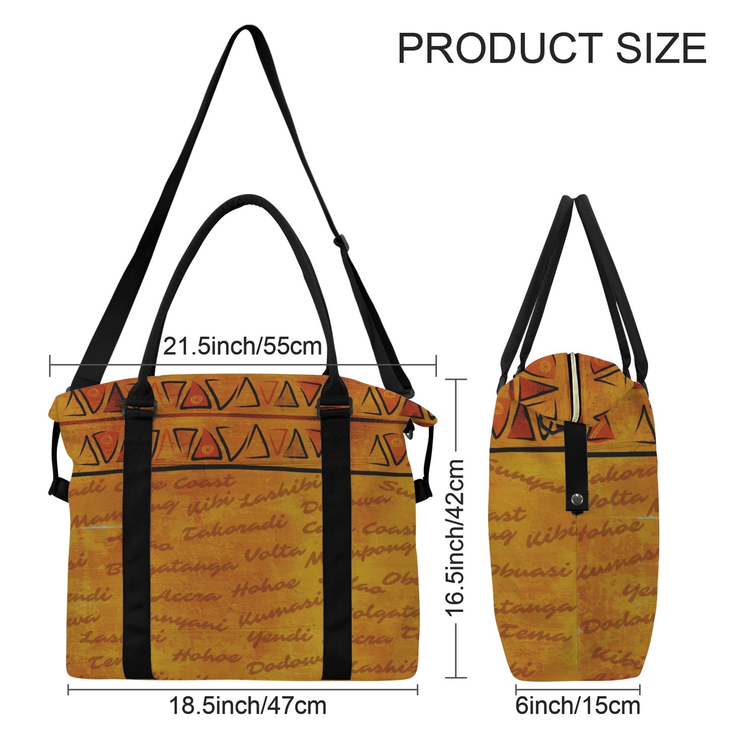 Ghana Print Duffle Bag | African Print Travel Bag | Kinky Nomad