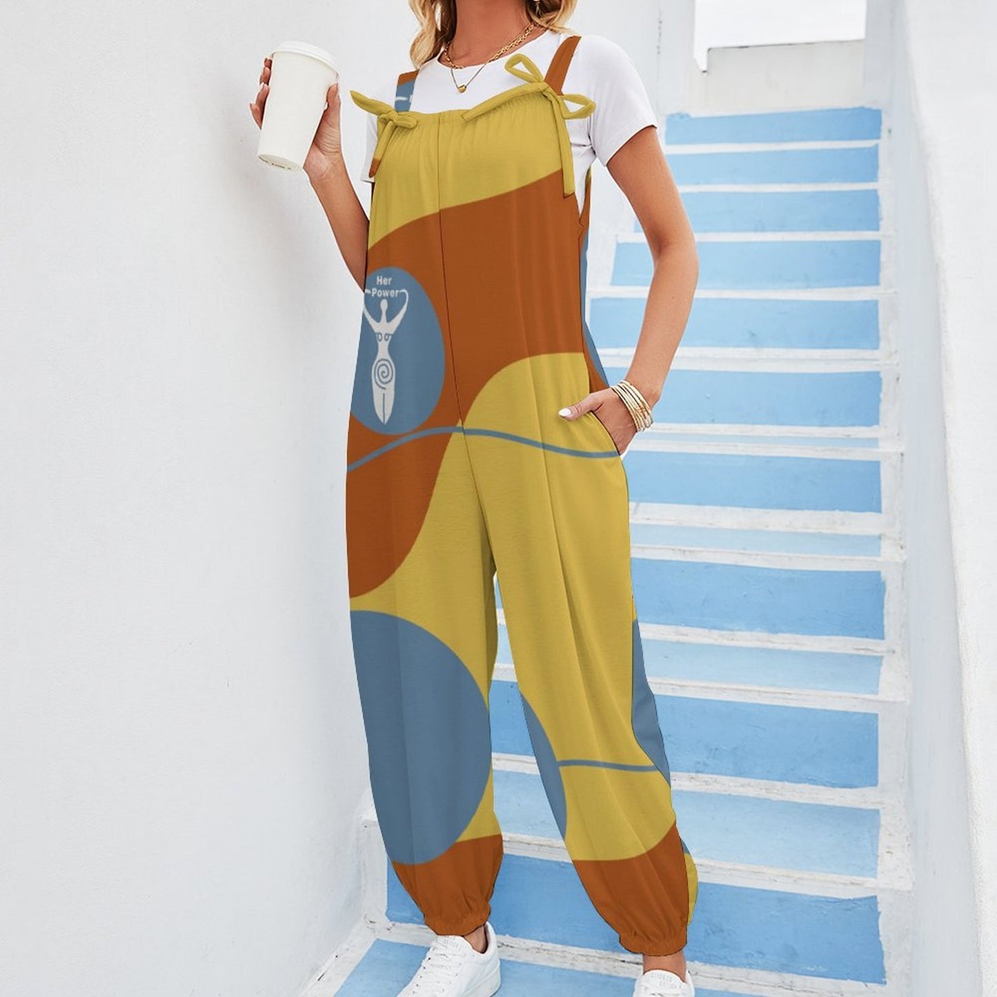 Her Power Goddess Mod  Baggy Suspender Jumpsuit