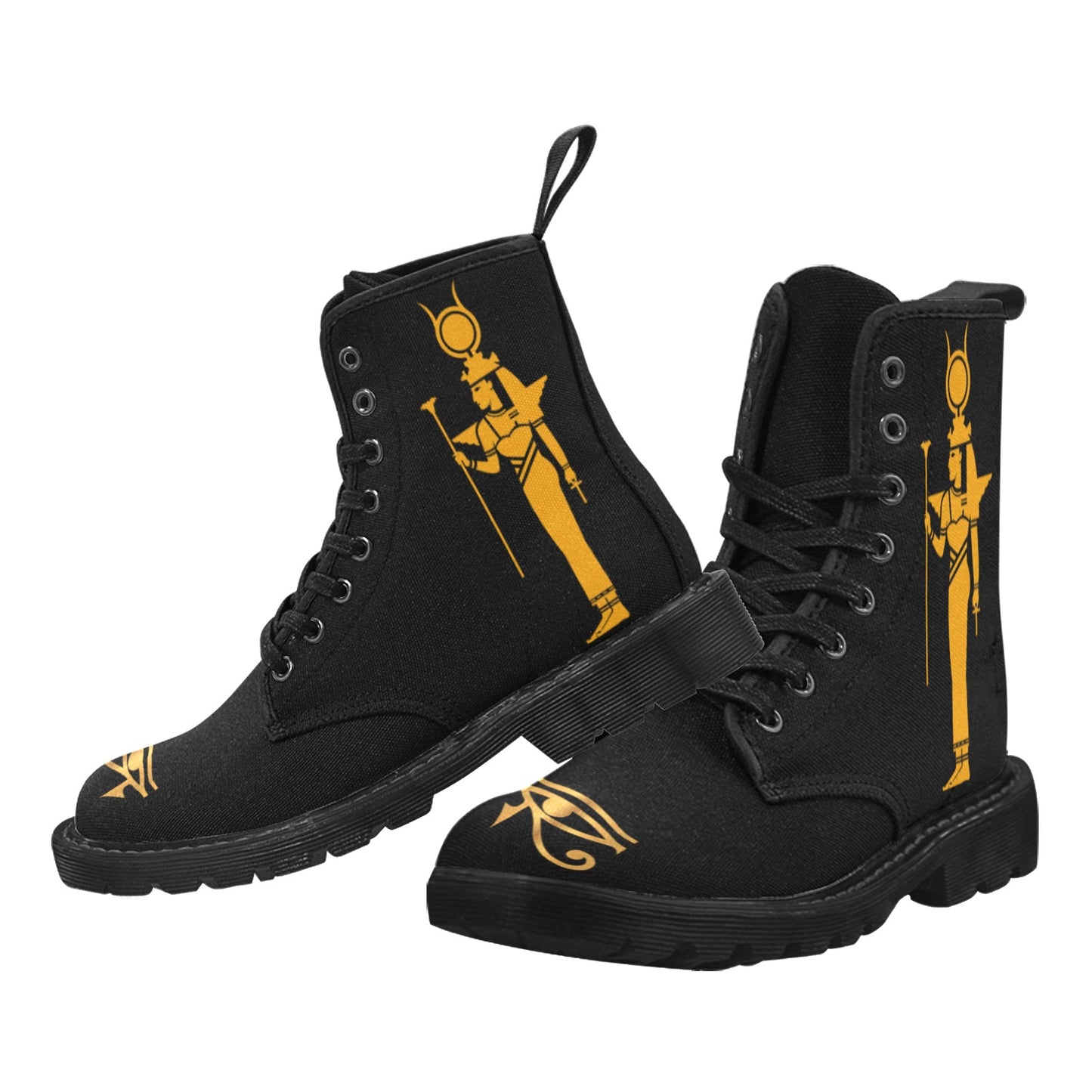 Isis & Osiris Martin Boots | Kemet Series | Black & Gold | Kinky Nomad