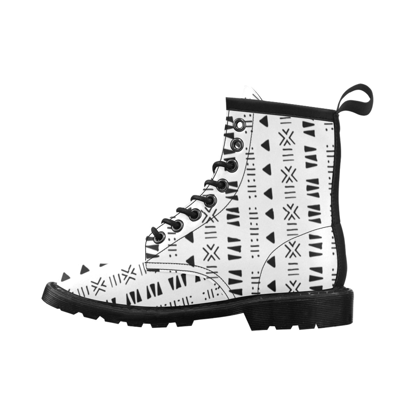 Bogolan Print Combat Boots | Mud Cloth | Afro Boho Sole | Kinky Nomad